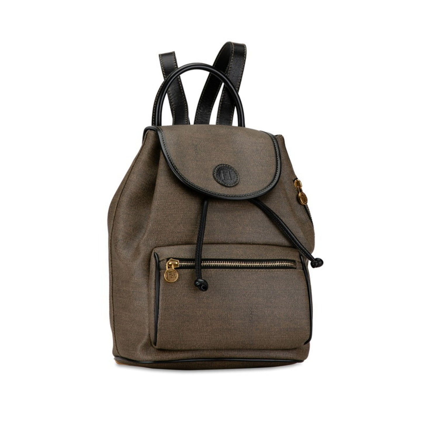 Fendi Zucchino, Grey, Canvas, backpack