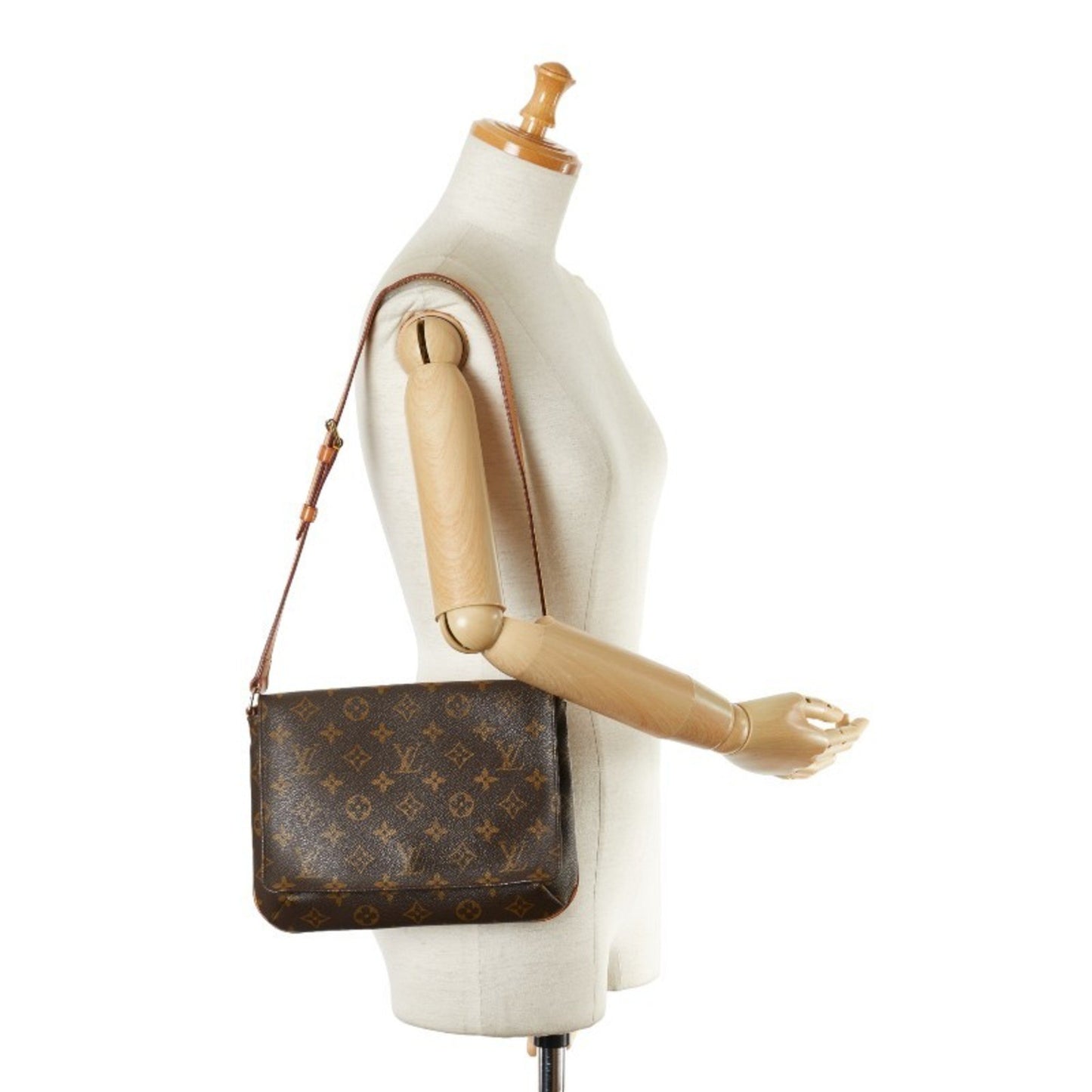 Louis Vuitton Musette Tango, Brown, Canvas, shoulder