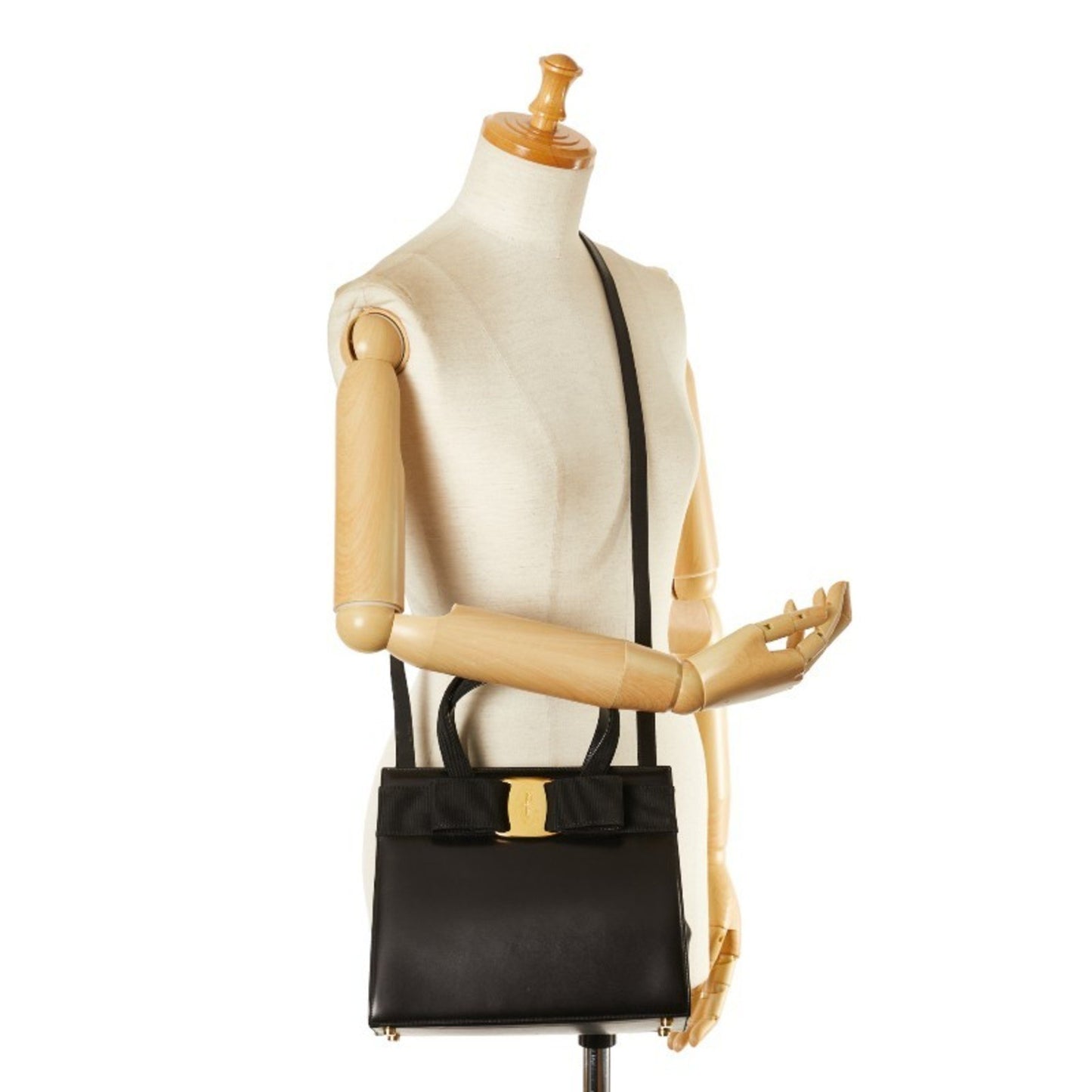 Salvatore Ferragamo Vara, Black, Leather, handbag