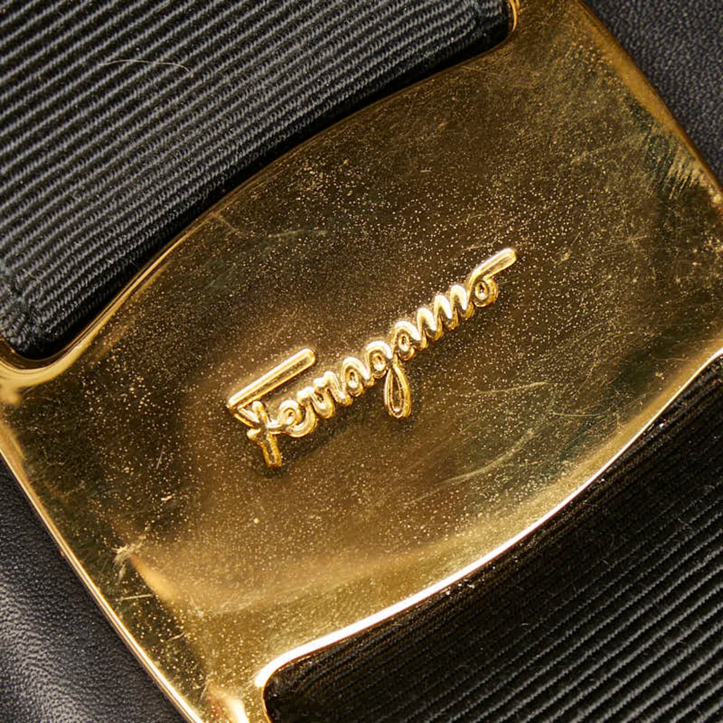 Salvatore Ferragamo Vara, Black, Leather, handbag