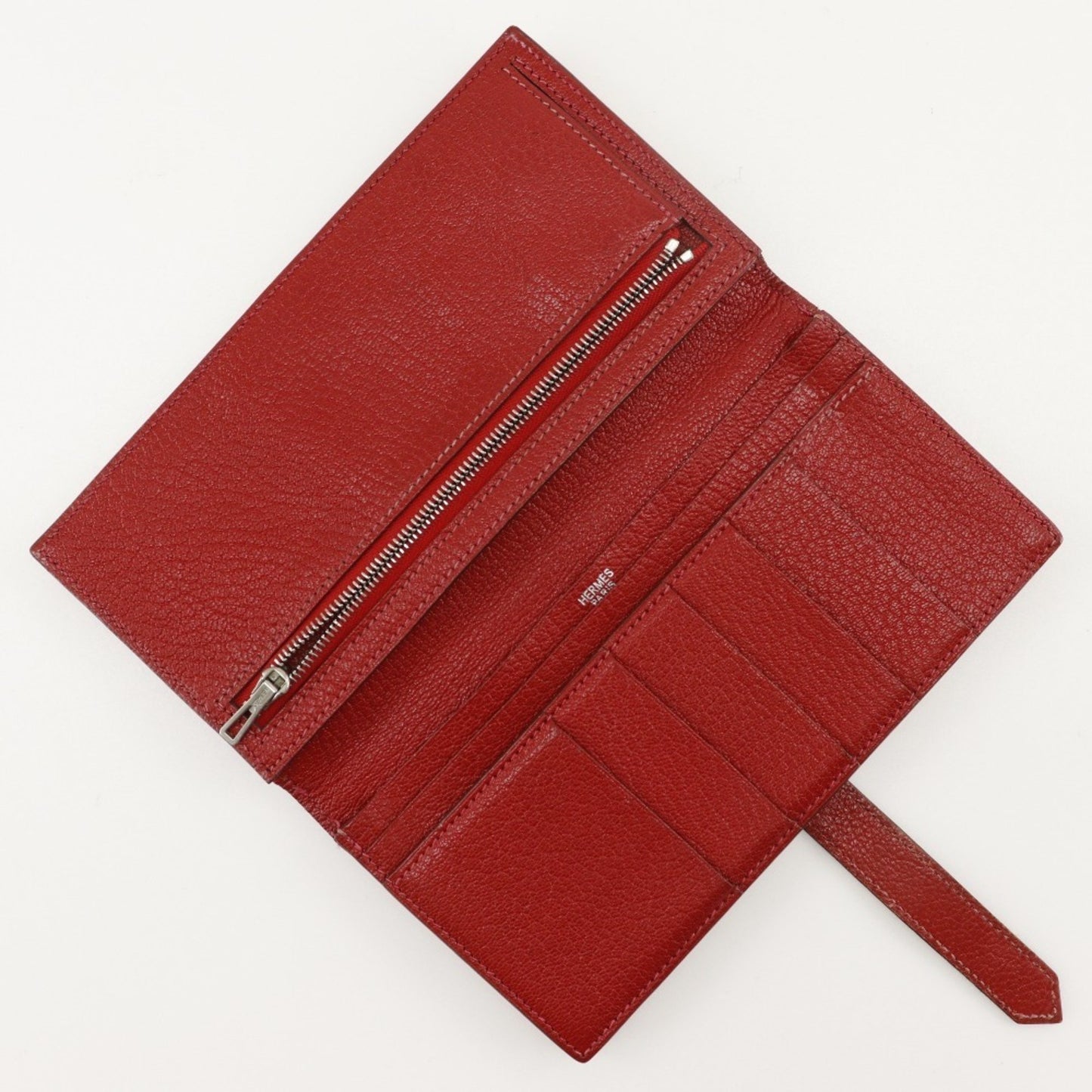 Hermès Béarn, Red, Leather, wallet
