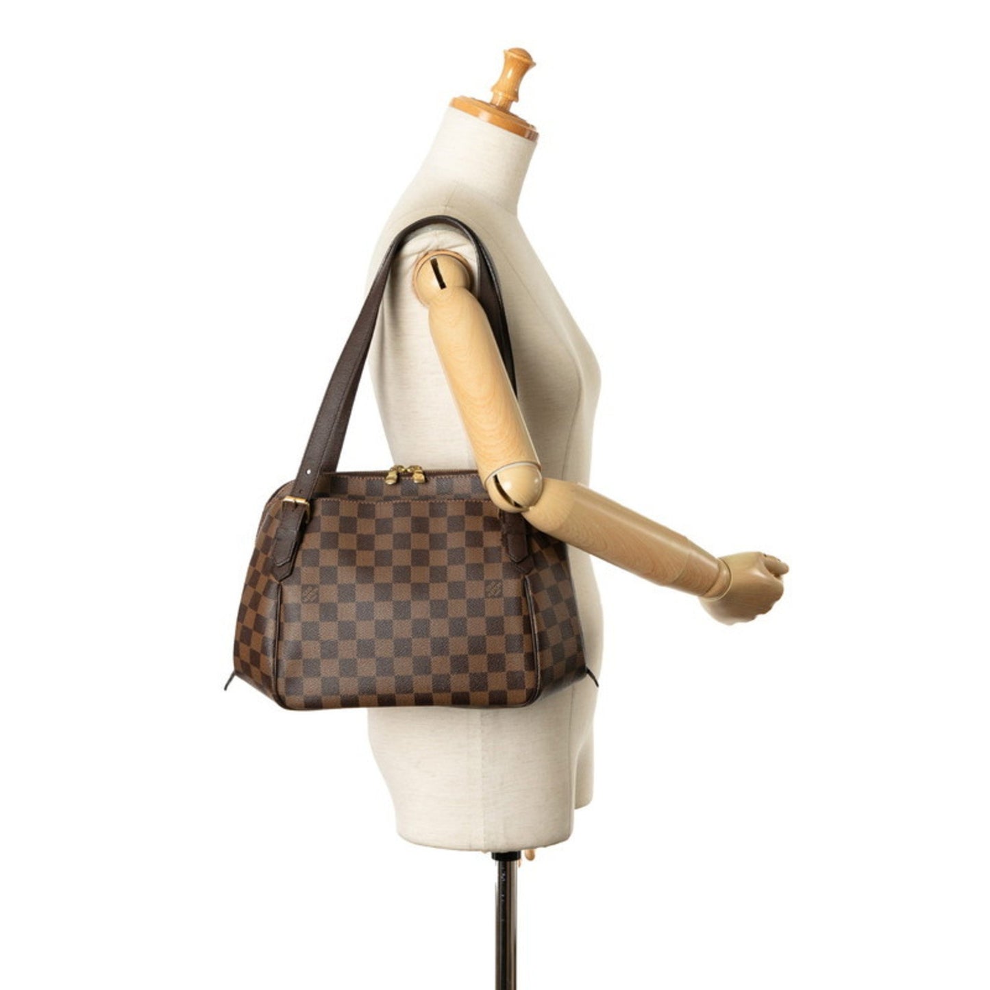 Louis Vuitton Belem PM, Brown, Canvas, shoulder