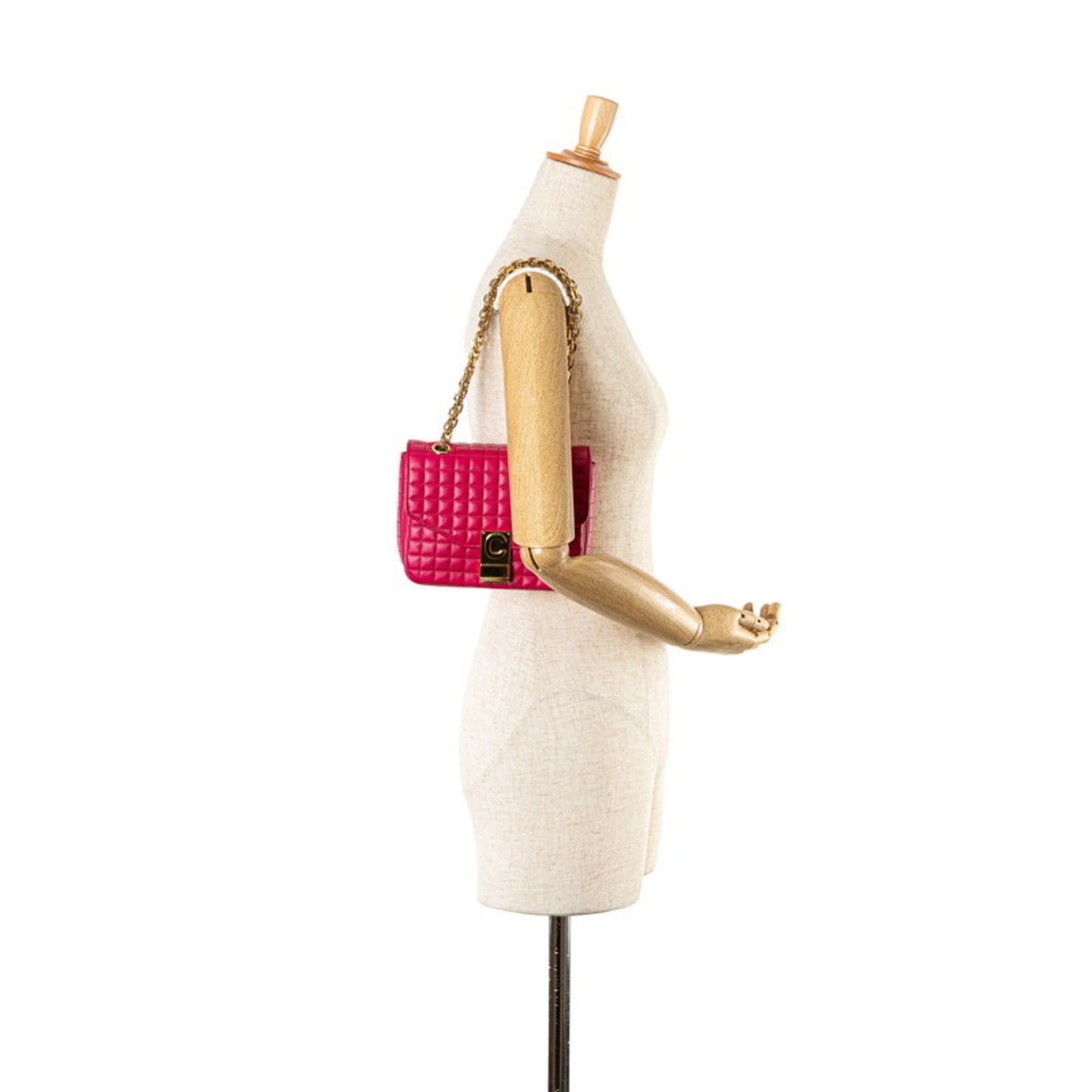 Céline C, Pink, Leather, shoulder
