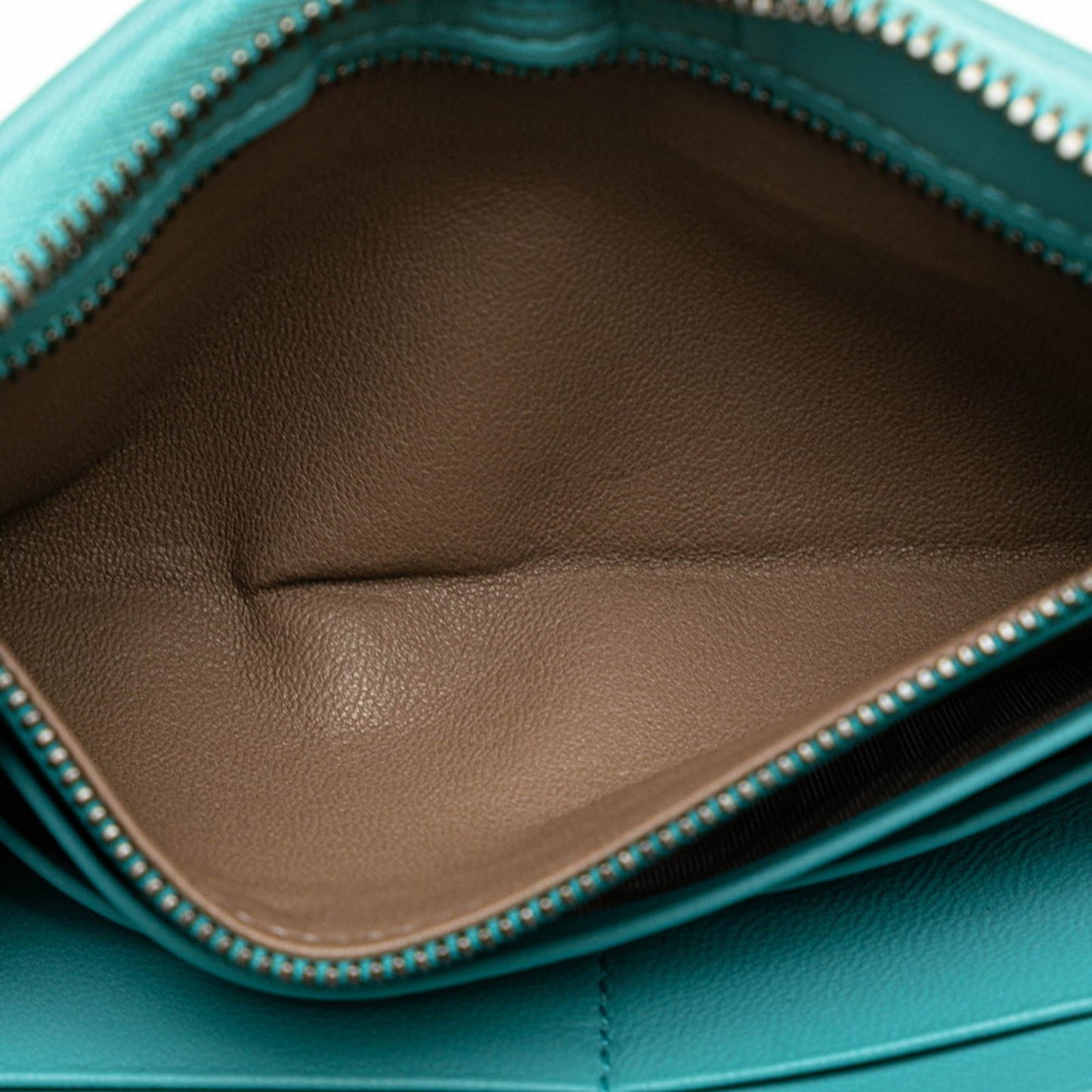 Bottega Veneta Intrecciato, Turquoise, Leather, wallet