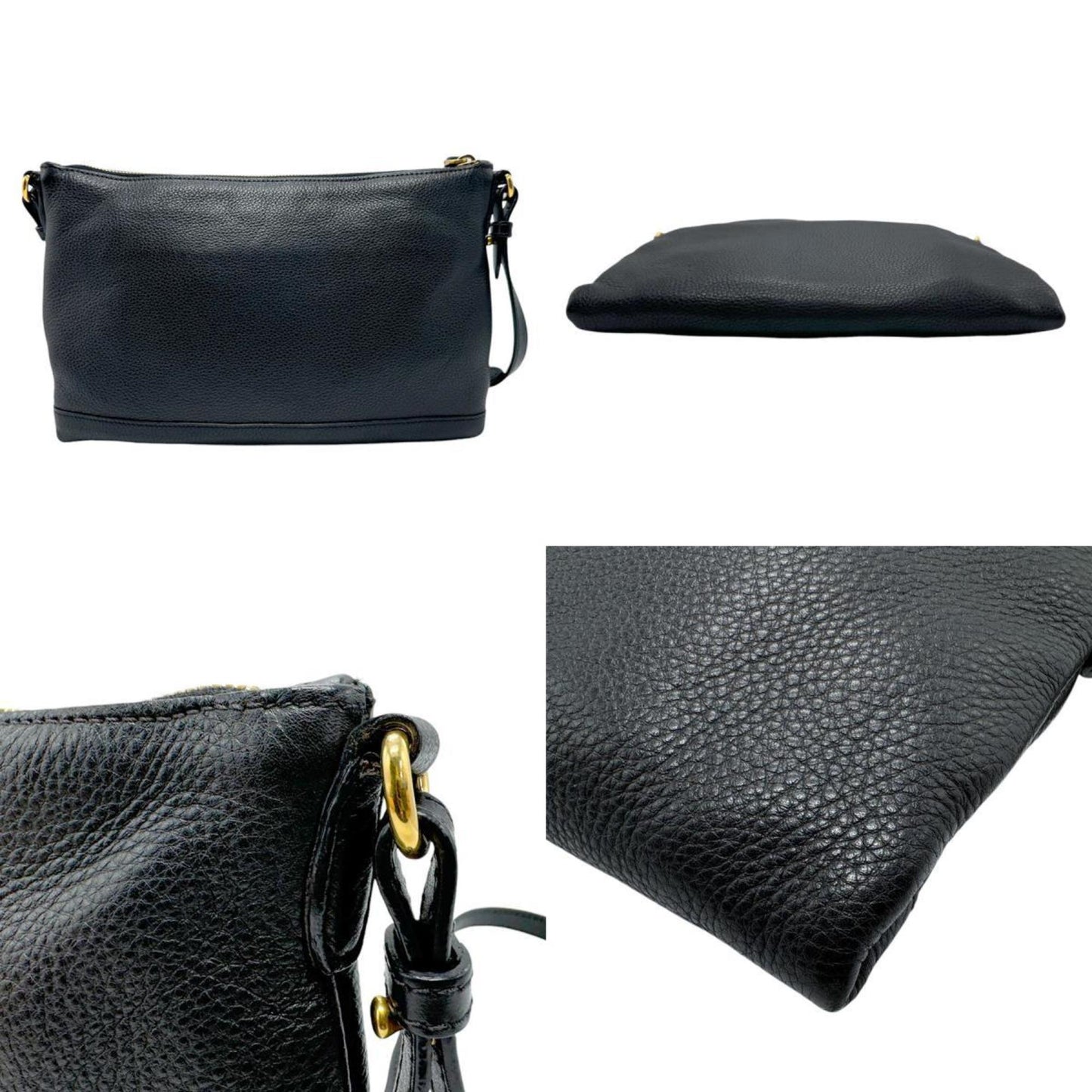 Prada Saffiano, Black, Leather, shoulder