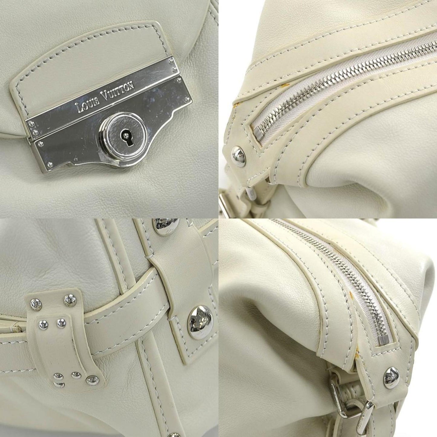 Louis Vuitton Boston, White, Leather, handbag