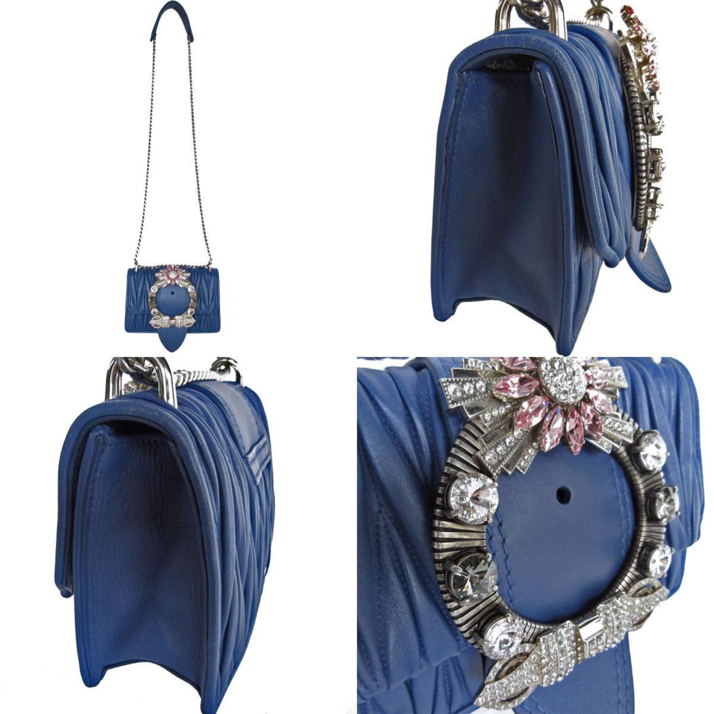 Miu Miu, Blue, Leather, shoulder