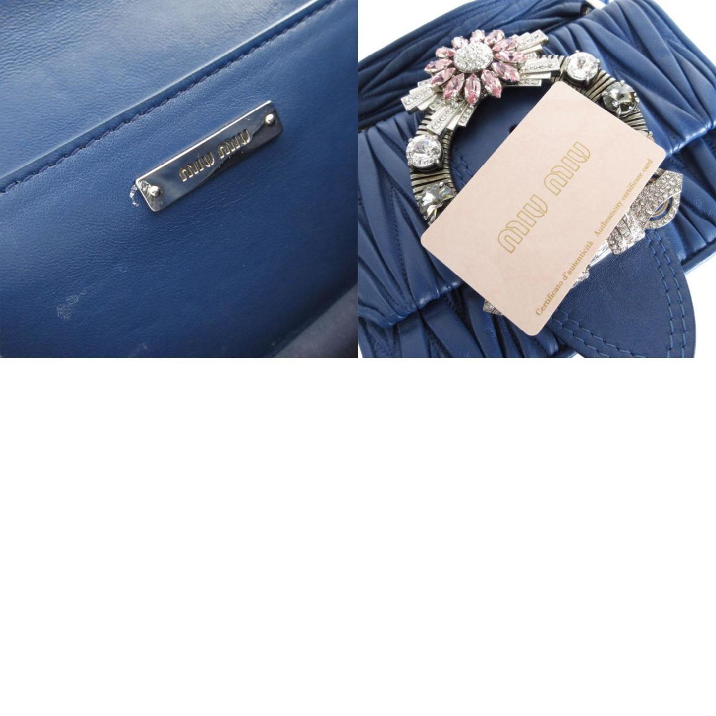 Miu Miu, Blue, Leather, shoulder