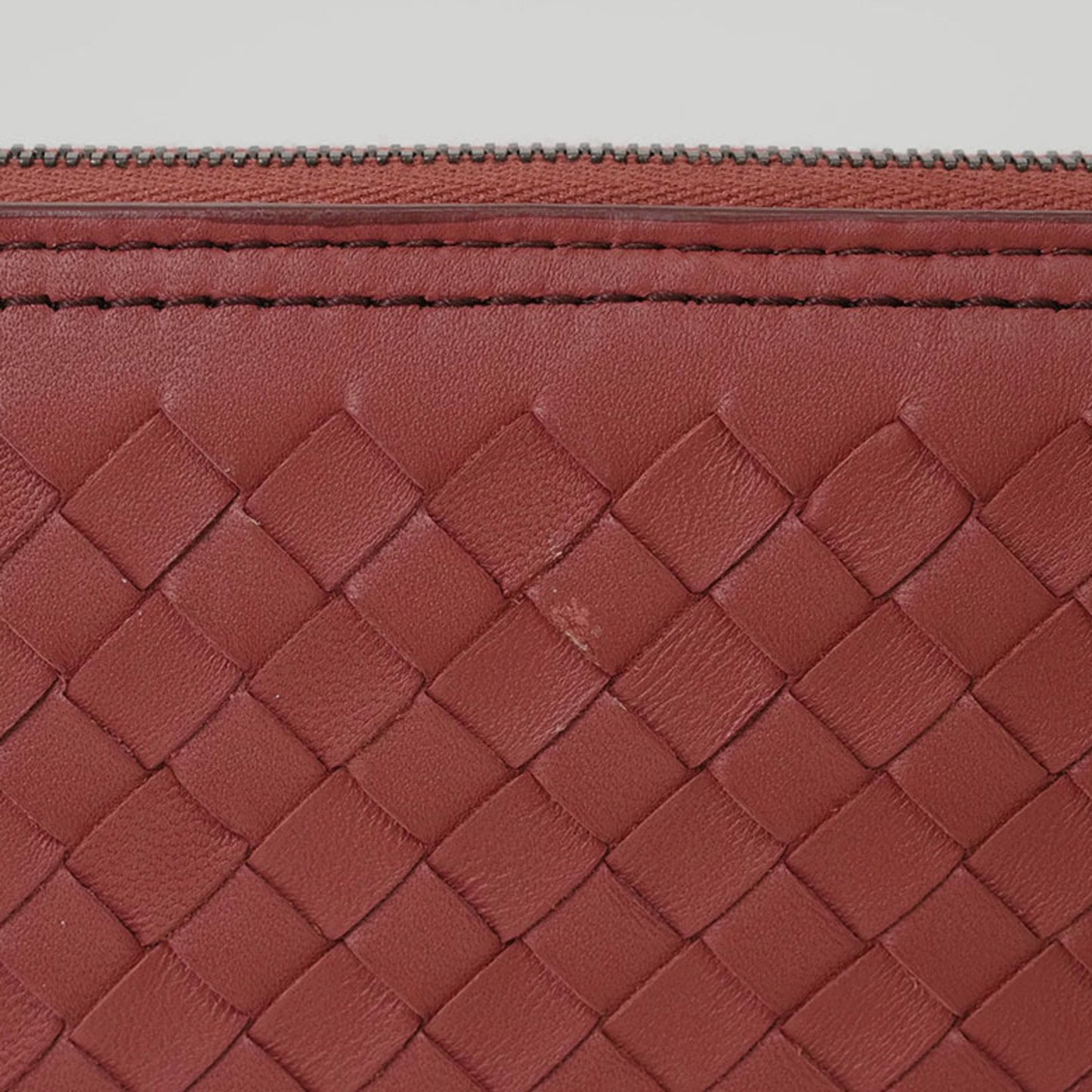 Bottega Veneta Intrecciato, Red, Leather, wallet