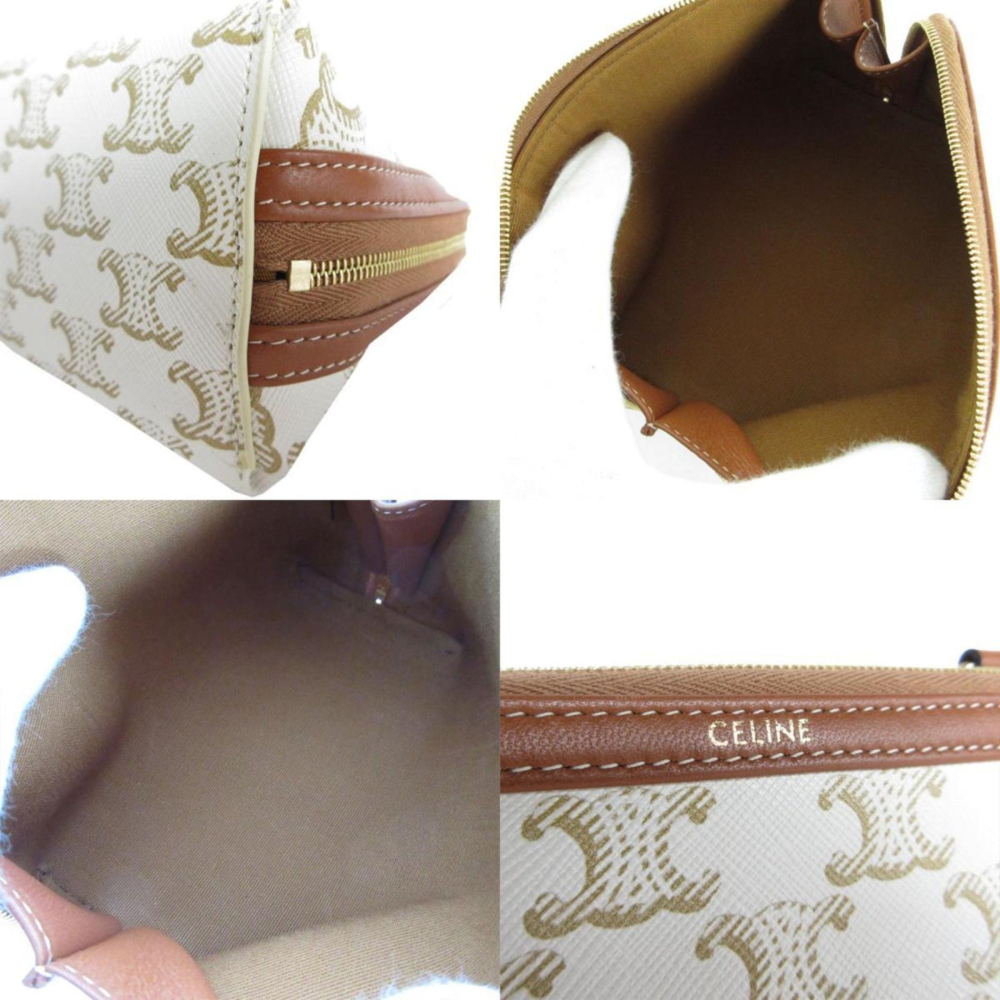 Céline Triomphe, White, Canvas, shoulder