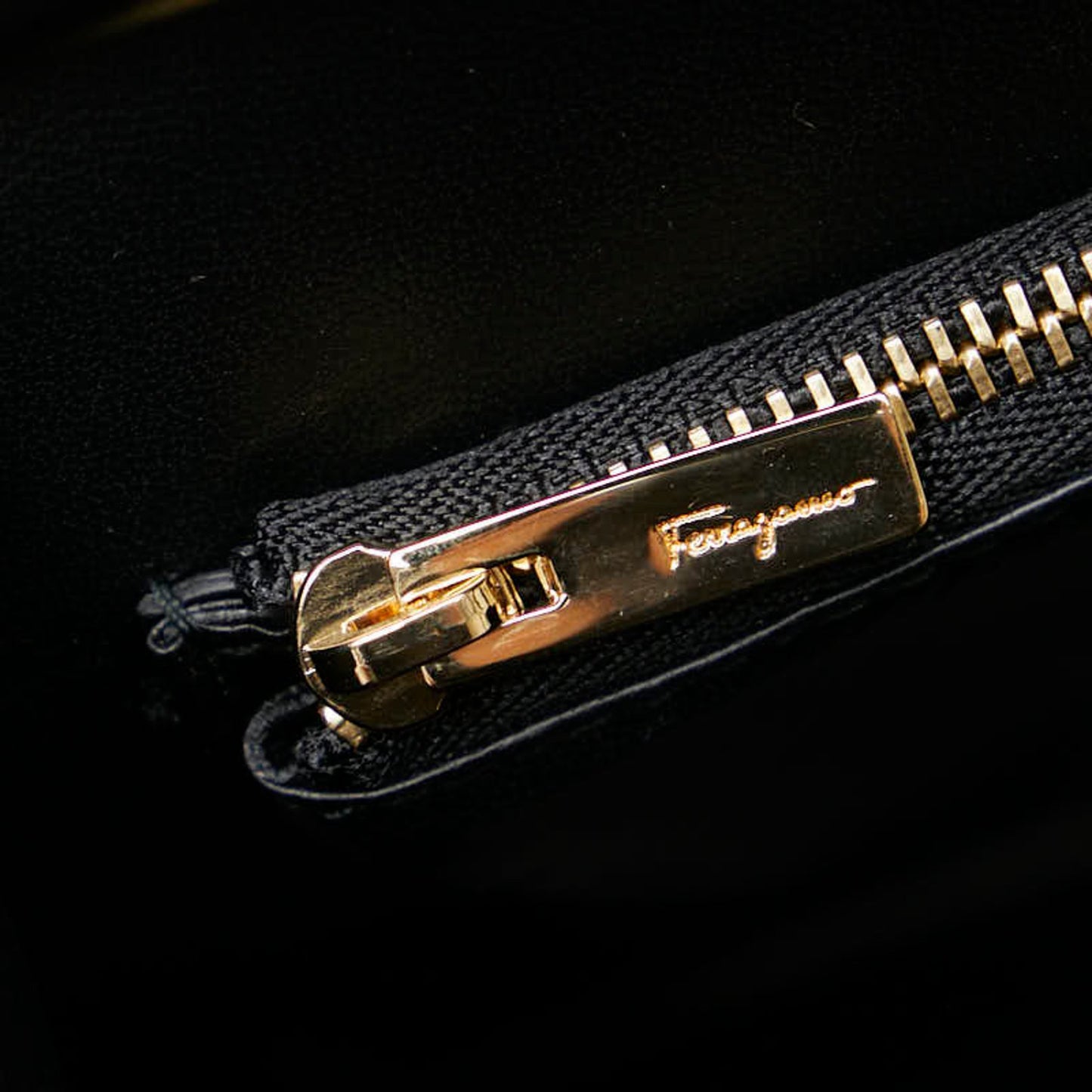 Salvatore Ferragamo Gancini, Black, Leather, tote