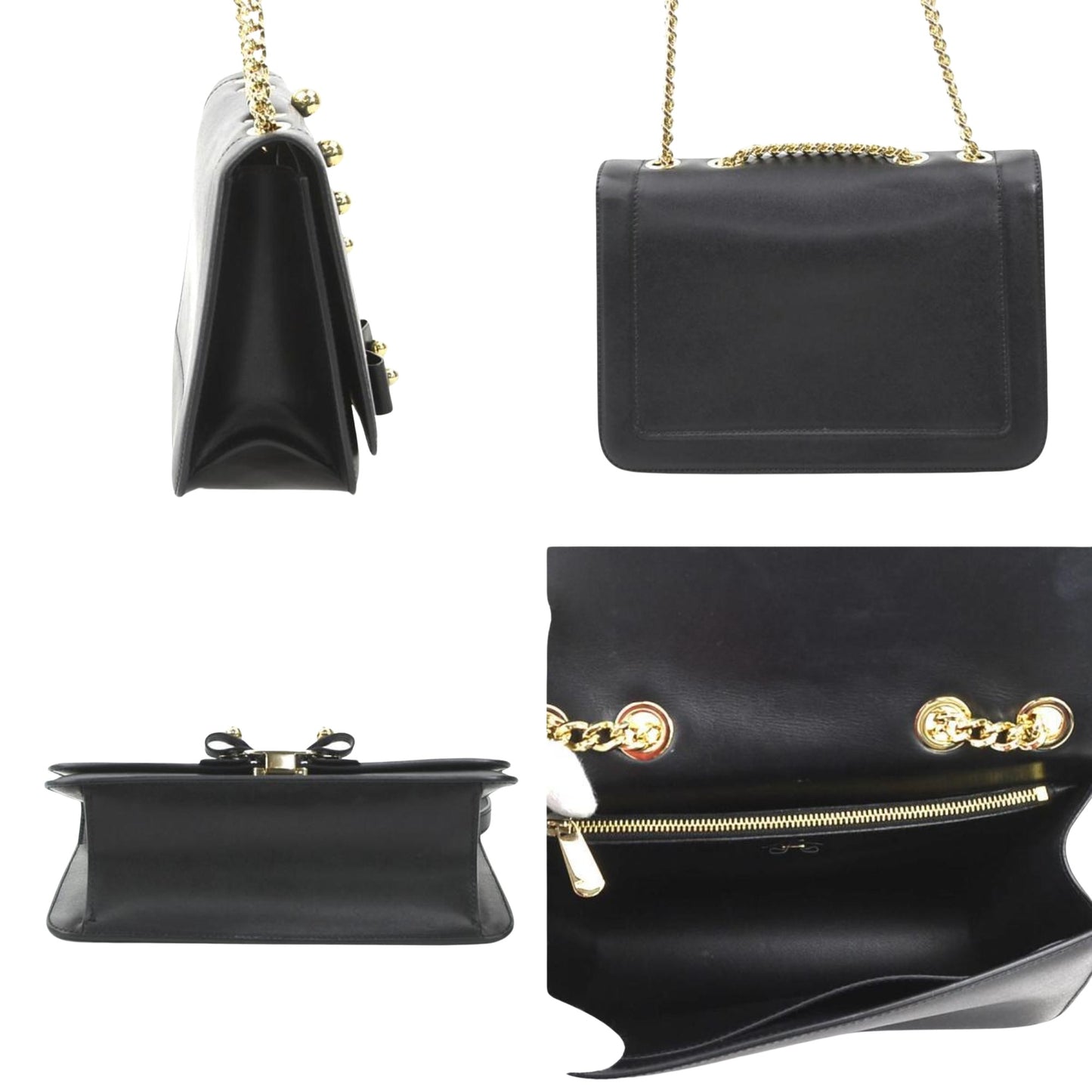 Salvatore Ferragamo Vara, Black, Leather, shoulder