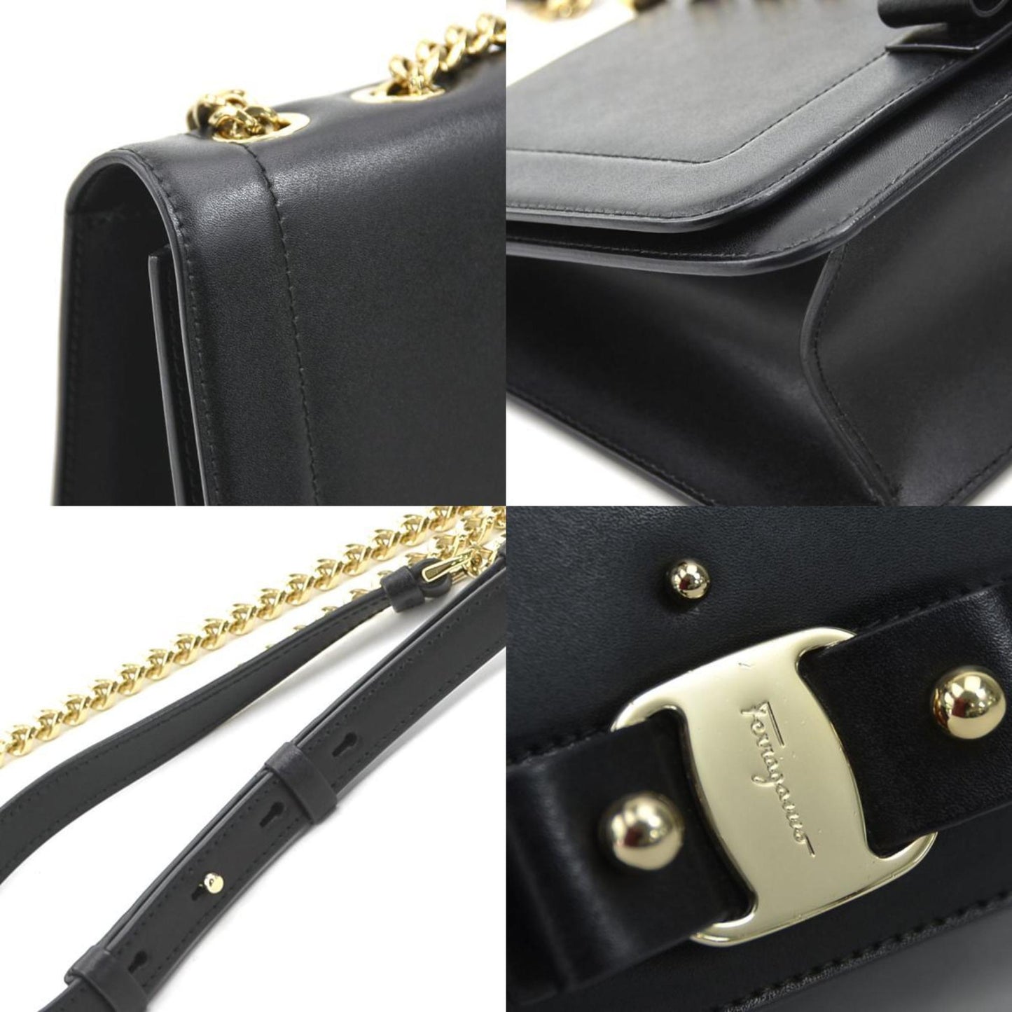 Salvatore Ferragamo Vara, Black, Leather, shoulder