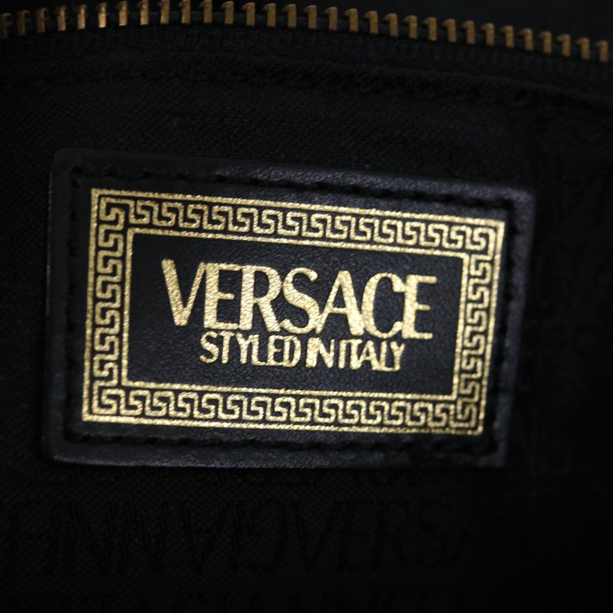 Versace Vanity, Black, Leather, handbag
