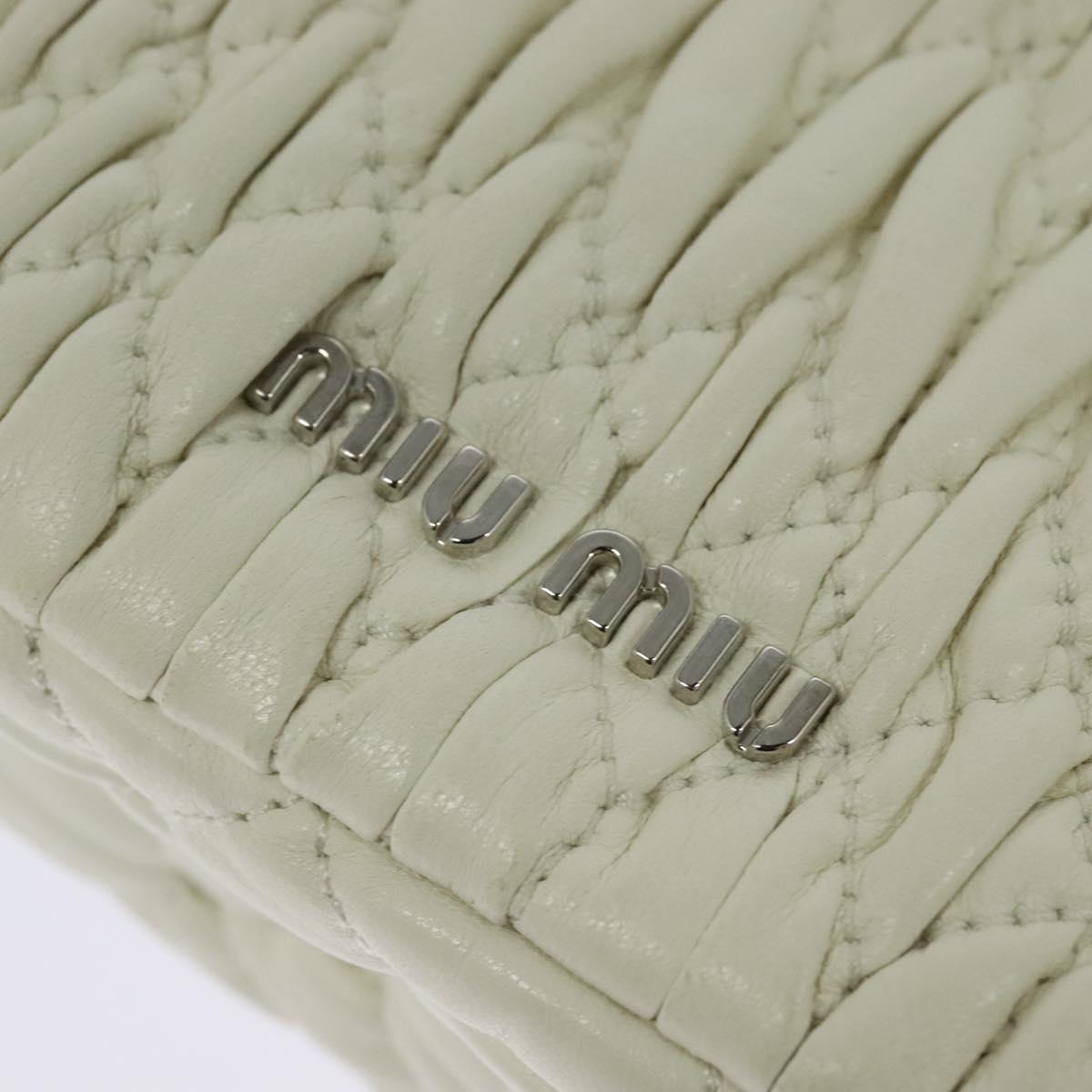 Miu Miu Crystal, White, Leather, shoulder