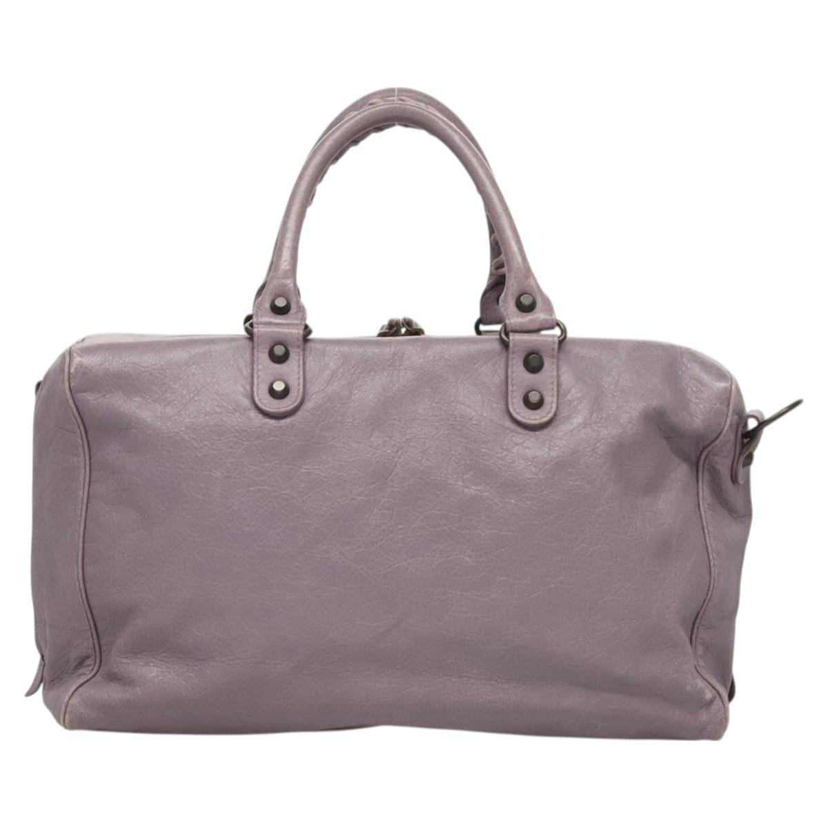Balenciaga City, Purple, Leather, handbag