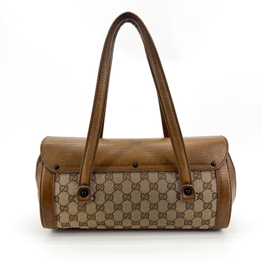 Gucci Bamboo Bullet GG Canvas, Brown, Canvas, Handbag