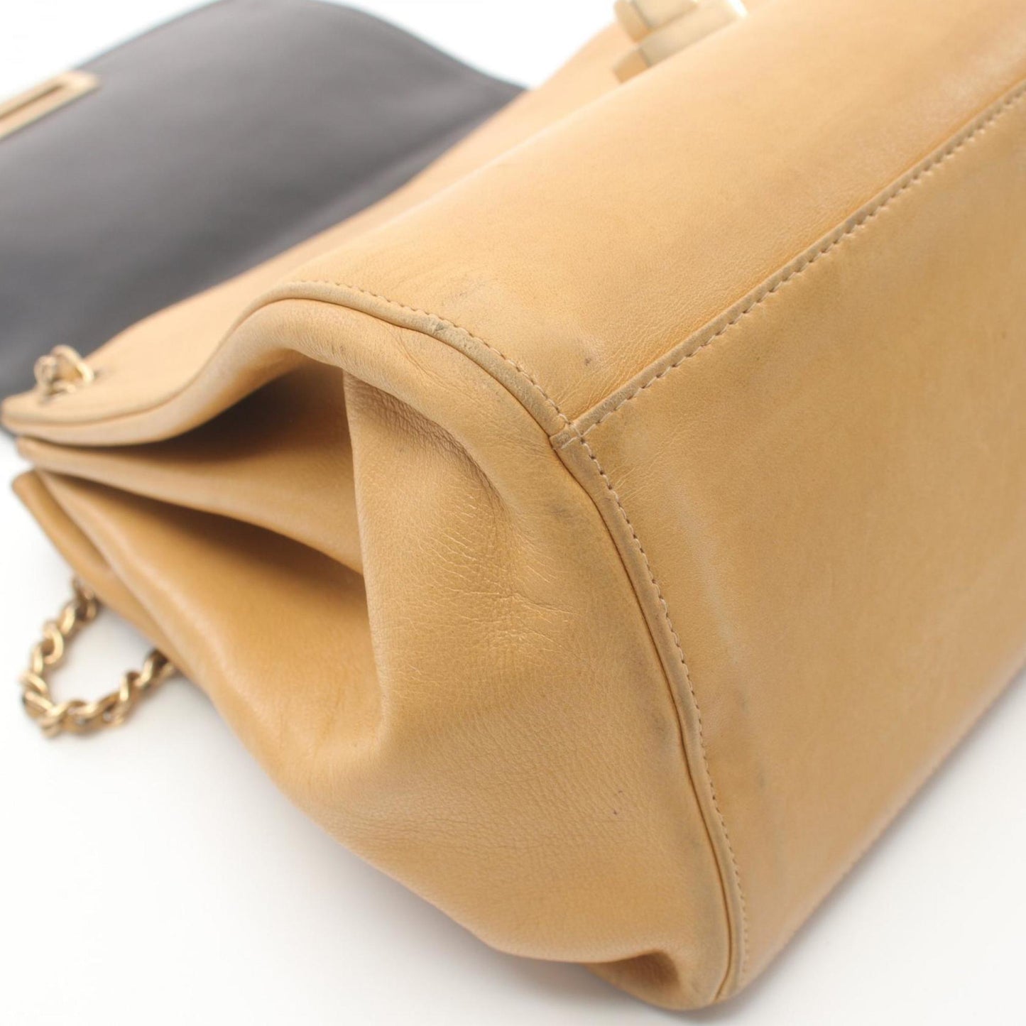 "Chanel 2,55", Beige, Leather, shoulder