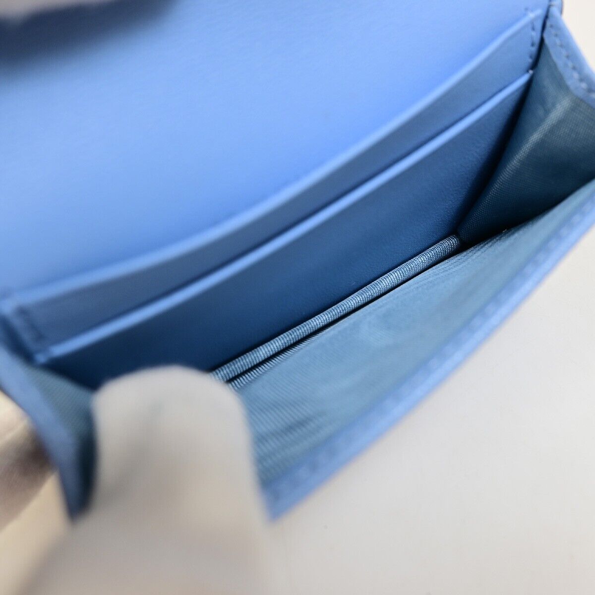Christian Dior Dior Saddle Leather, Blue, Leather, Card Holder