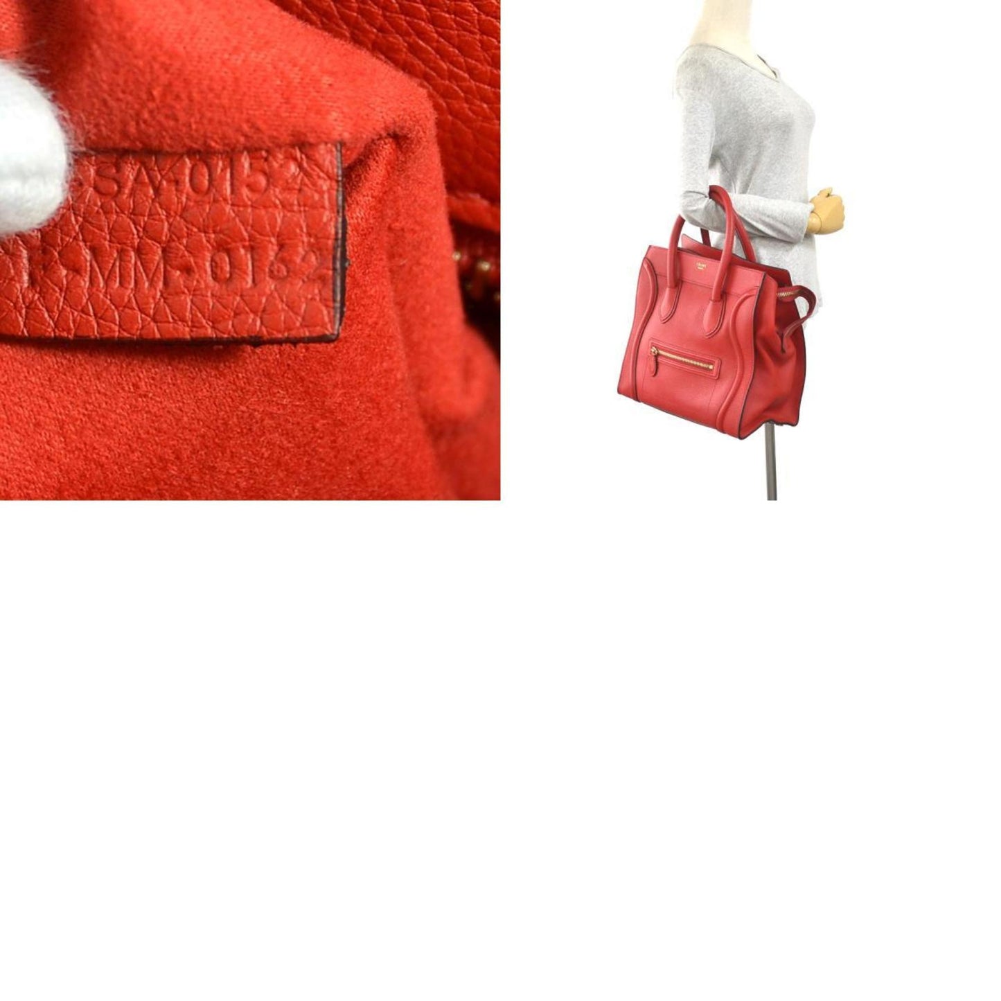 Céline, Red, Leather, handbag