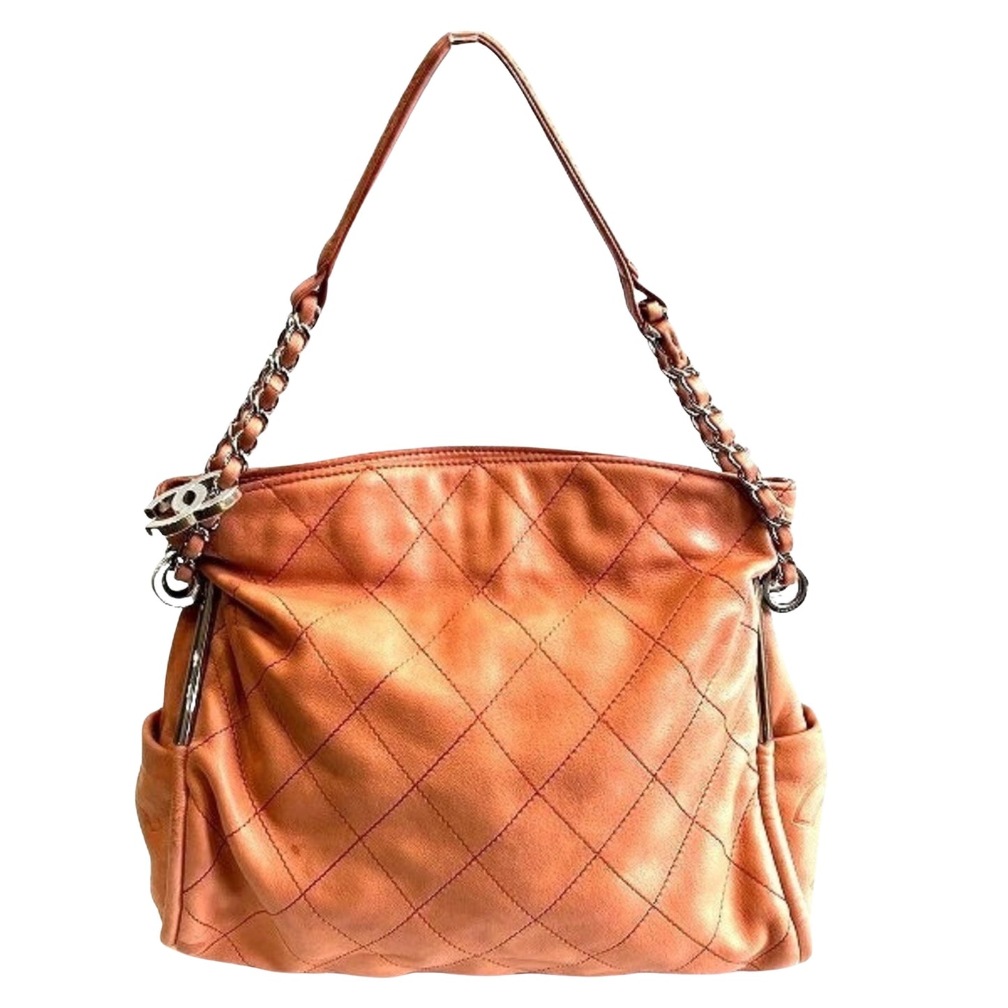 Chanel Timeless, Orange, Leather, shoulder