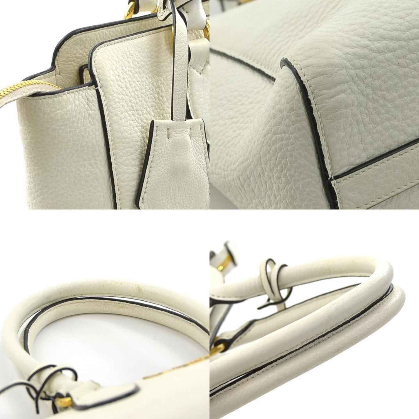 Prada Saffiano, White, Leather, handbag