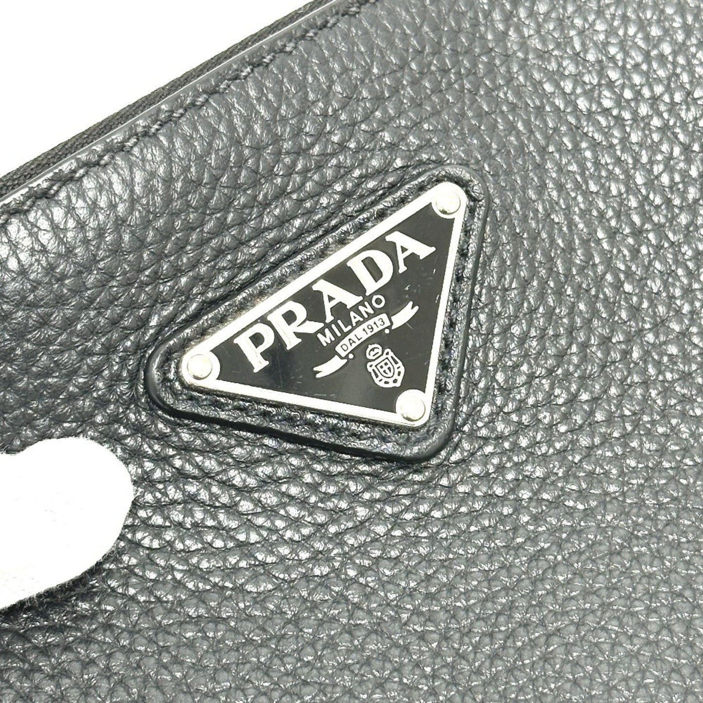 Prada, Black, Leather, clutch