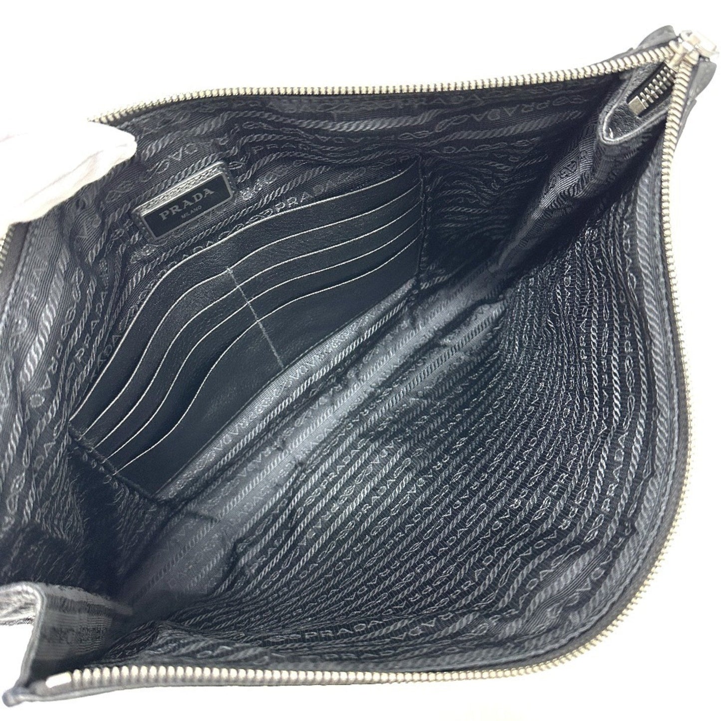 Prada, Black, Leather, clutch