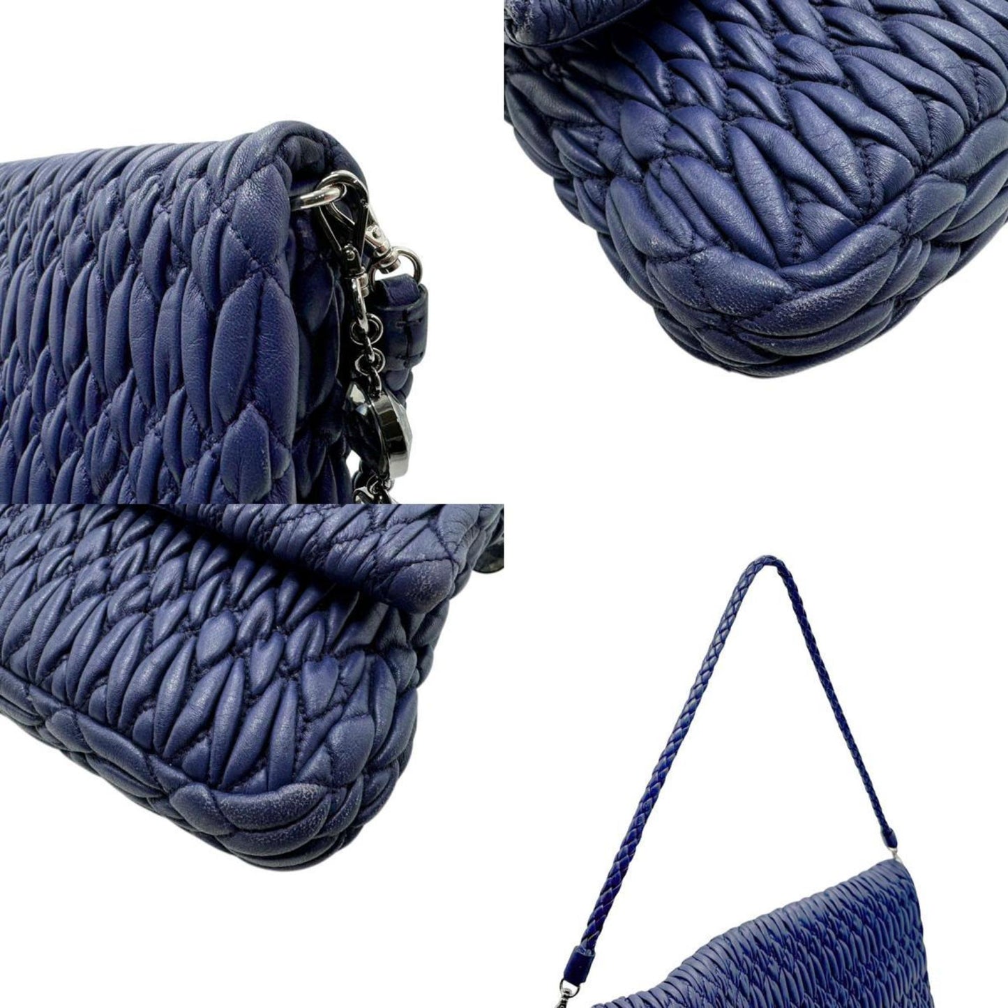 Miu Miu, Navy, Leather, shoulder