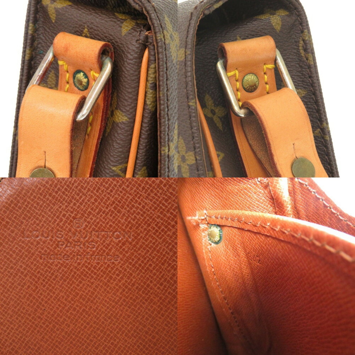 Louis Vuitton Cartouchière, Brown, Canvas, shoulder