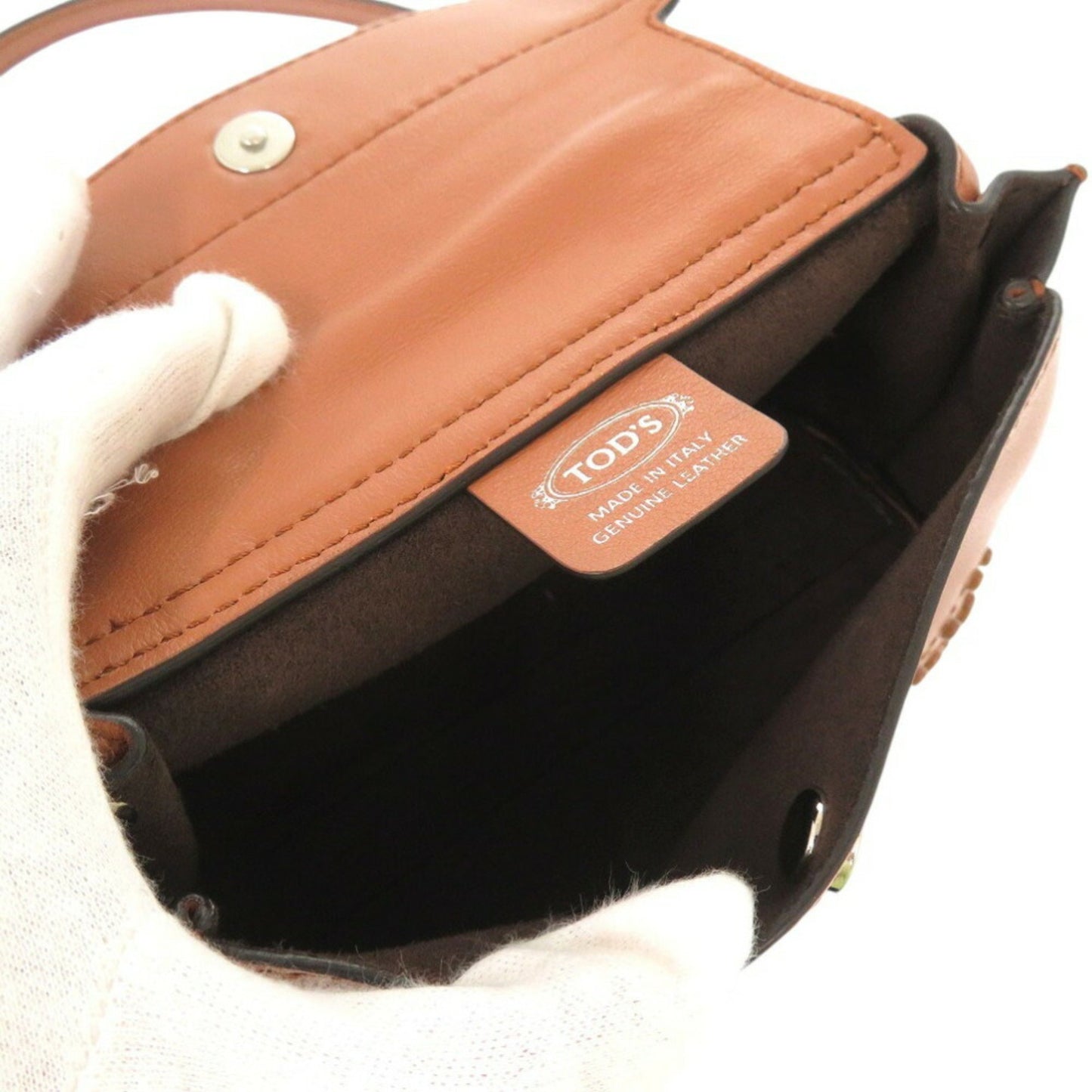 TOD'S Wave, Brown, Leather, handbag