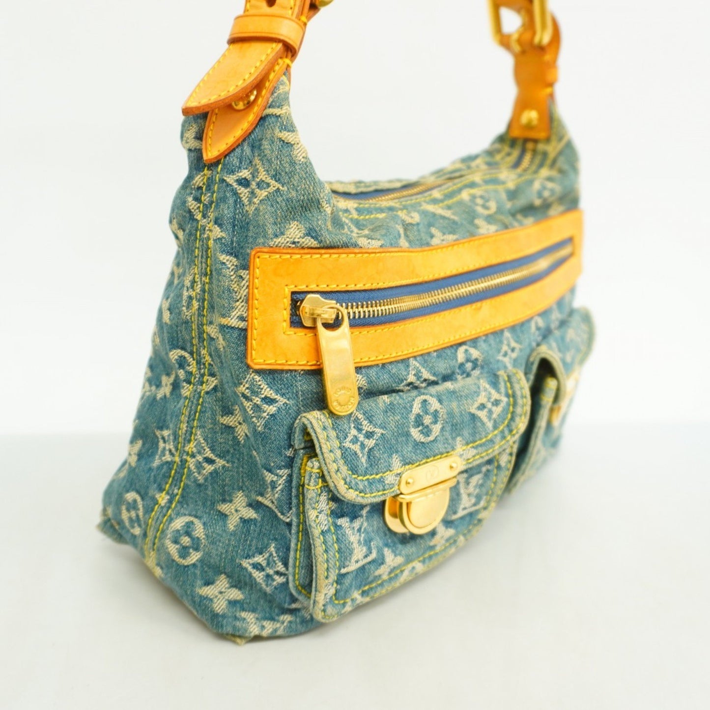 Louis Vuitton Baggy, Blue, Denim - Jeans, shoulder