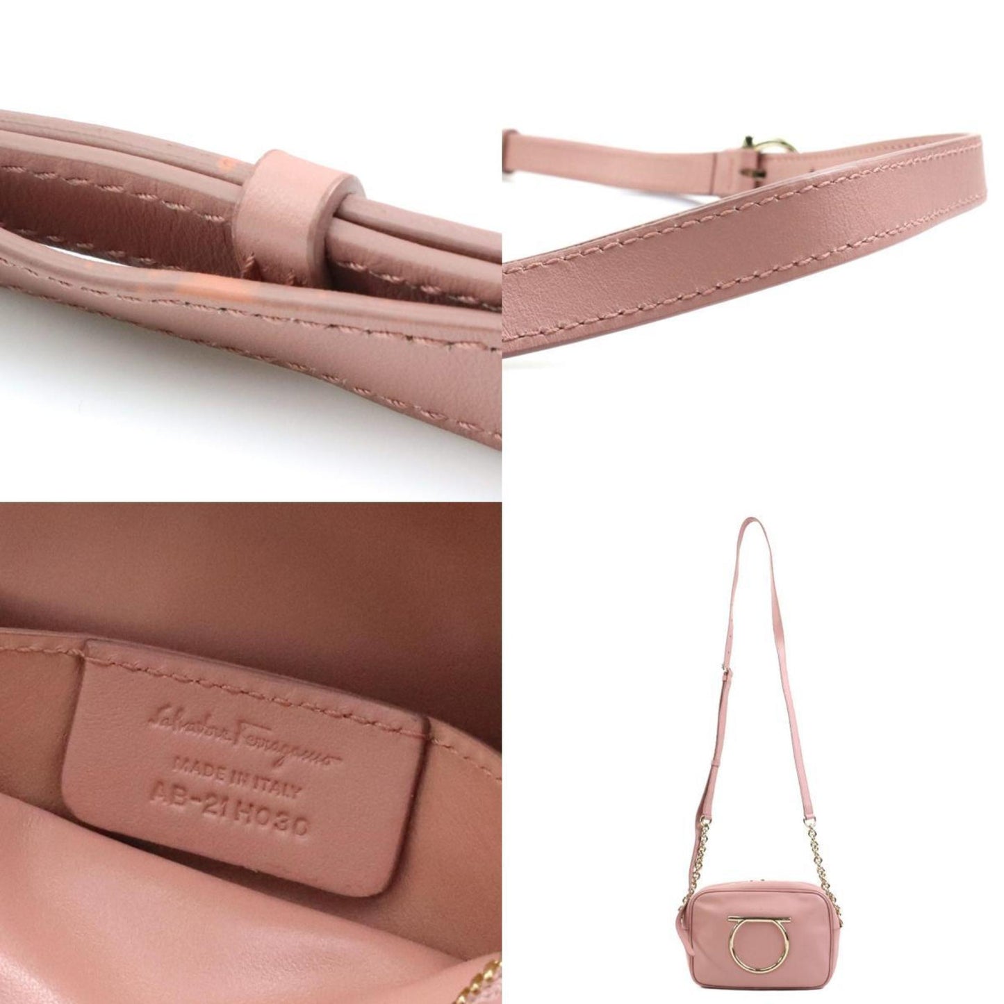 Salvatore Ferragamo Gancini, Pink, Leather, clutch