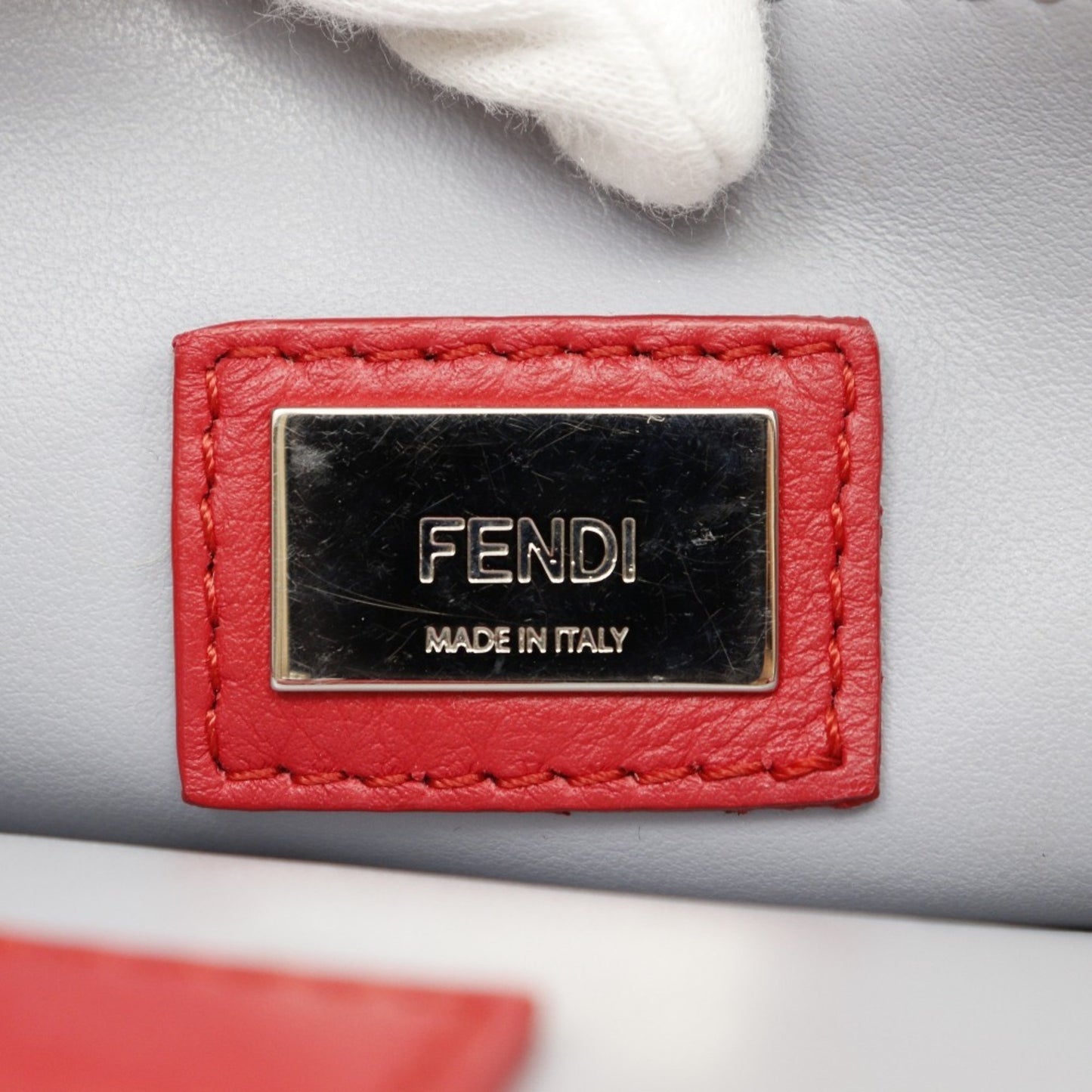 Fendi 2Jours, Red, Leather, handbag