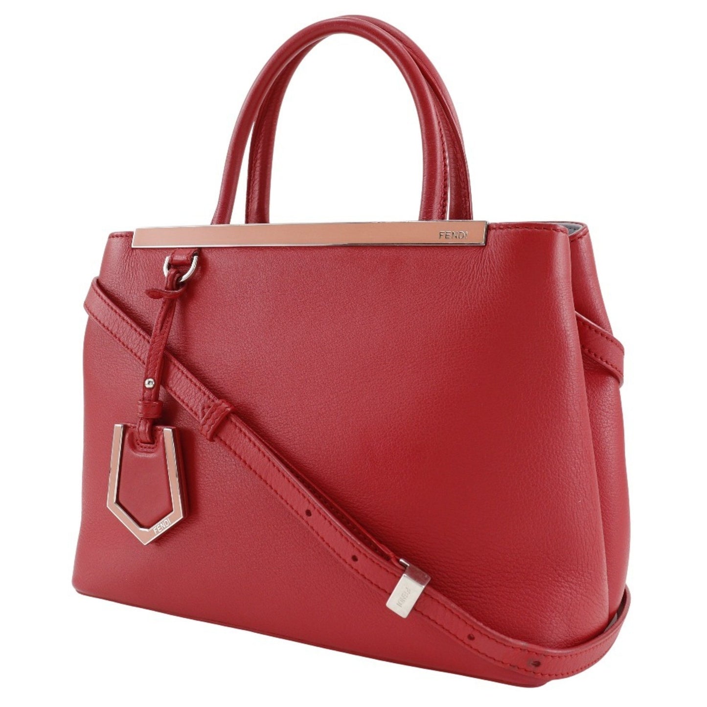 Fendi 2Jours, Red, Leather, handbag