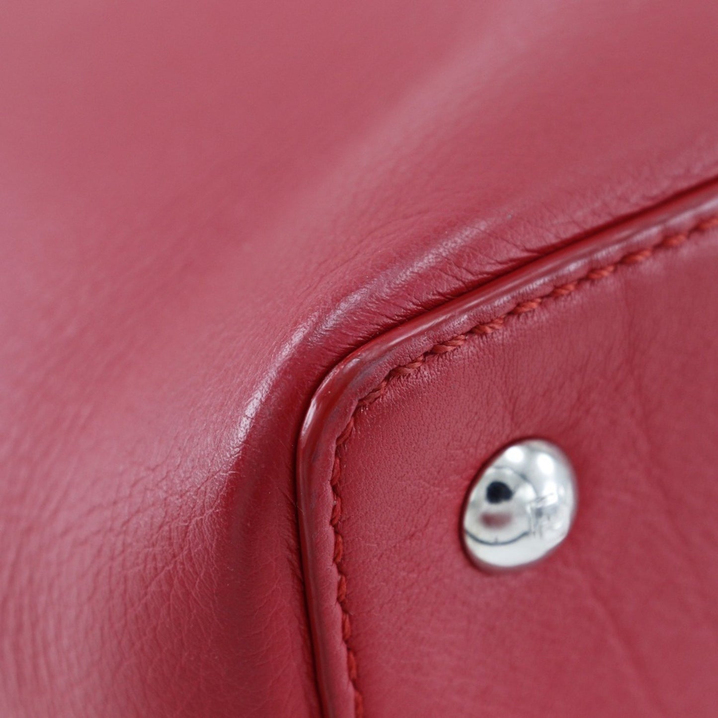 Fendi 2Jours, Red, Leather, handbag