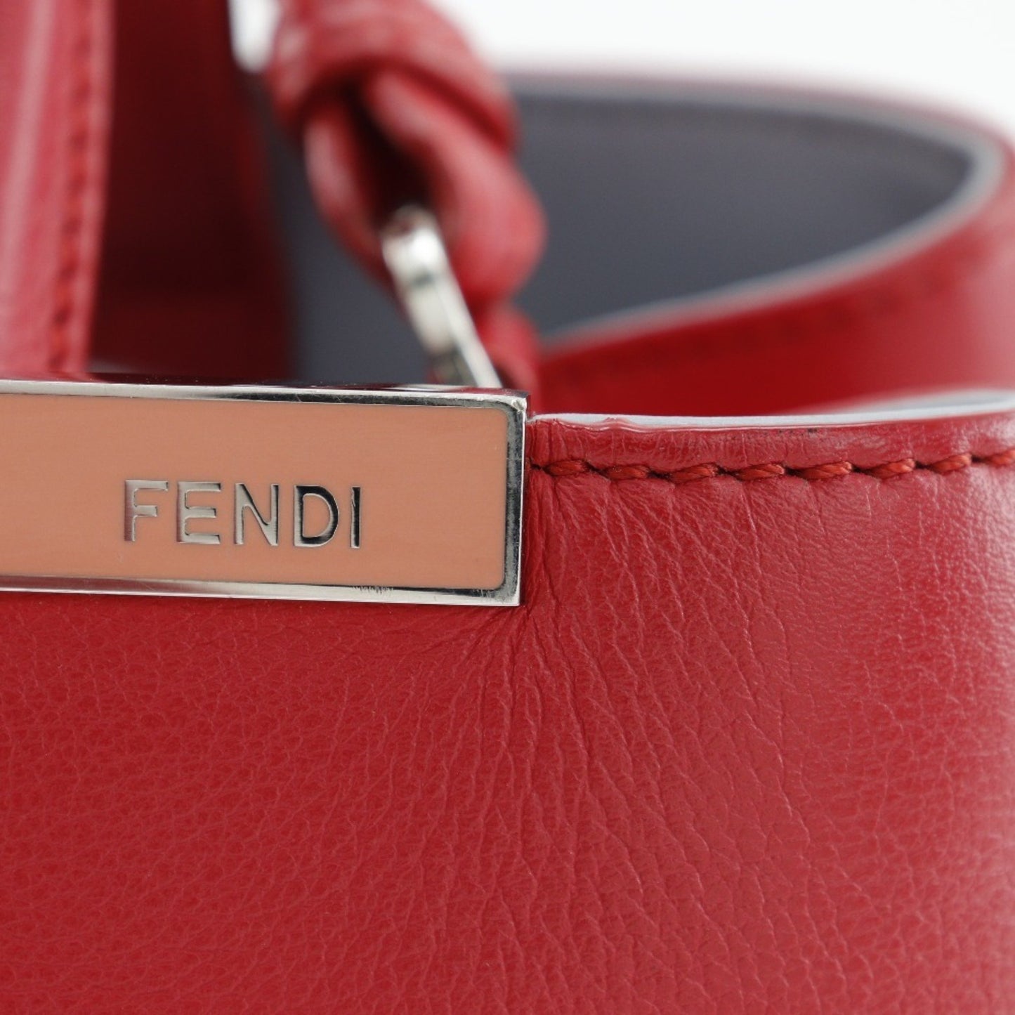 Fendi 2Jours, Red, Leather, handbag