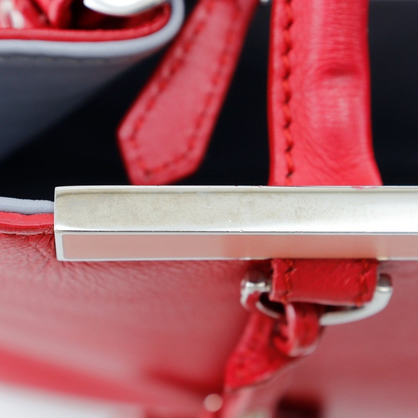 Fendi 2Jours, Red, Leather, handbag