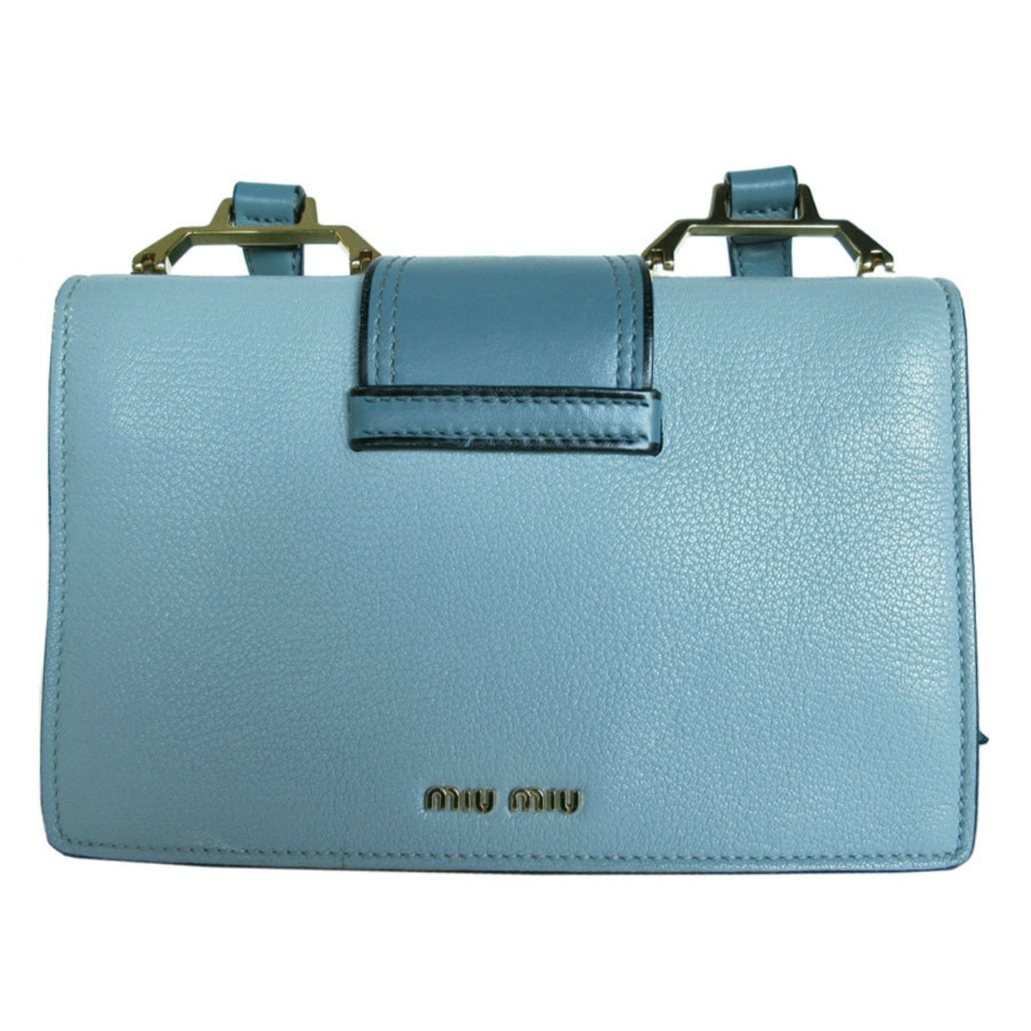 Miu Miu Miu Lady, Blue, Leather, shoulder