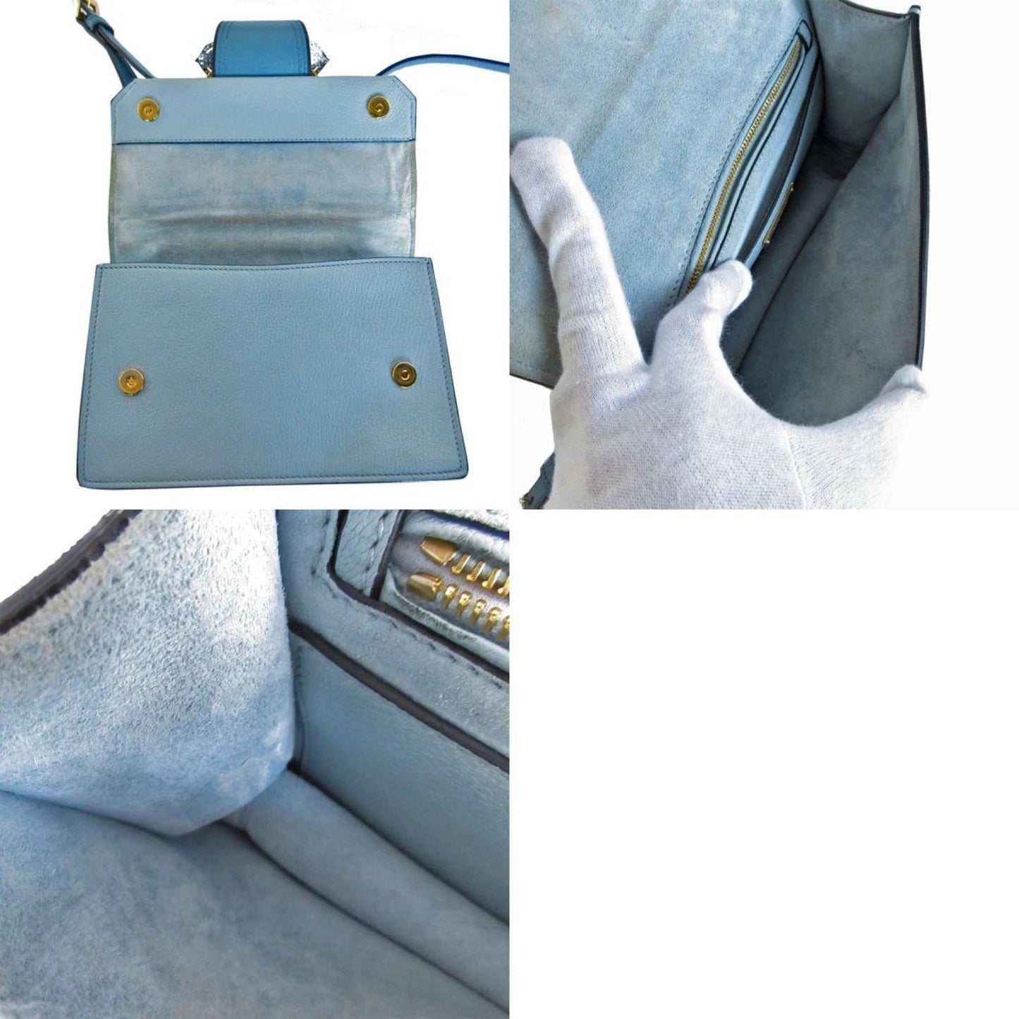 Miu Miu Miu Lady, Blue, Leather, shoulder