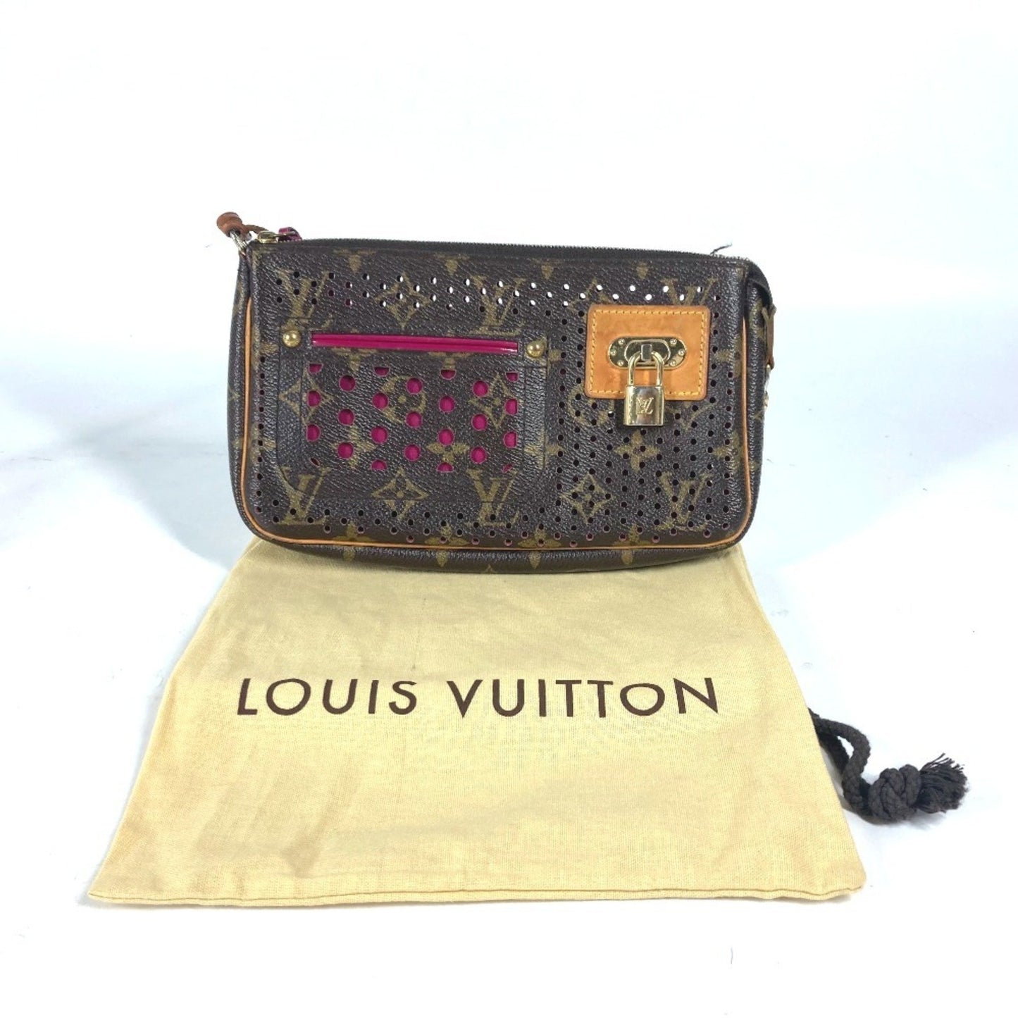 Louis Vuitton Pochette Accessoire, Brown, Canvas, clutch