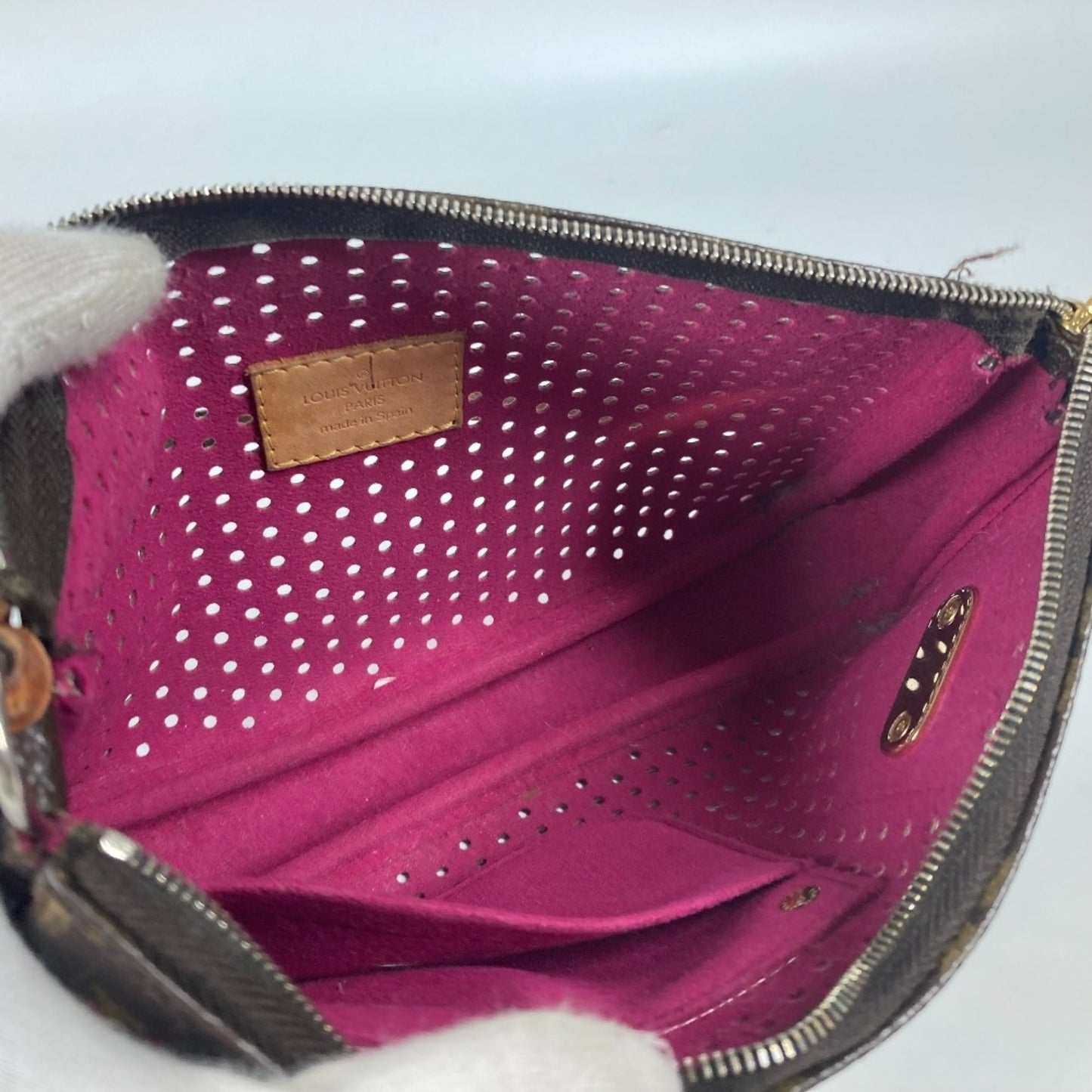 Louis Vuitton Pochette Accessoire, Brown, Canvas, clutch