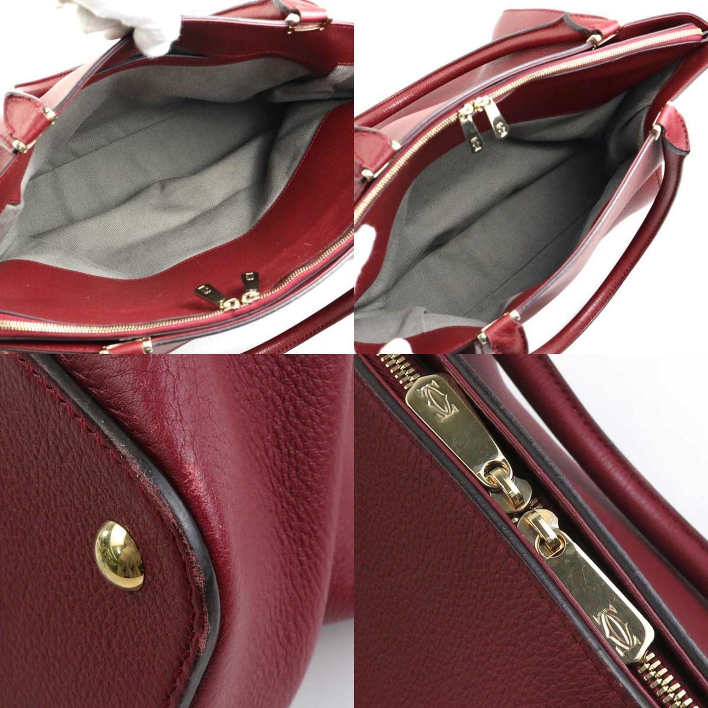 Cartier, Burgundy, Leather, handbag
