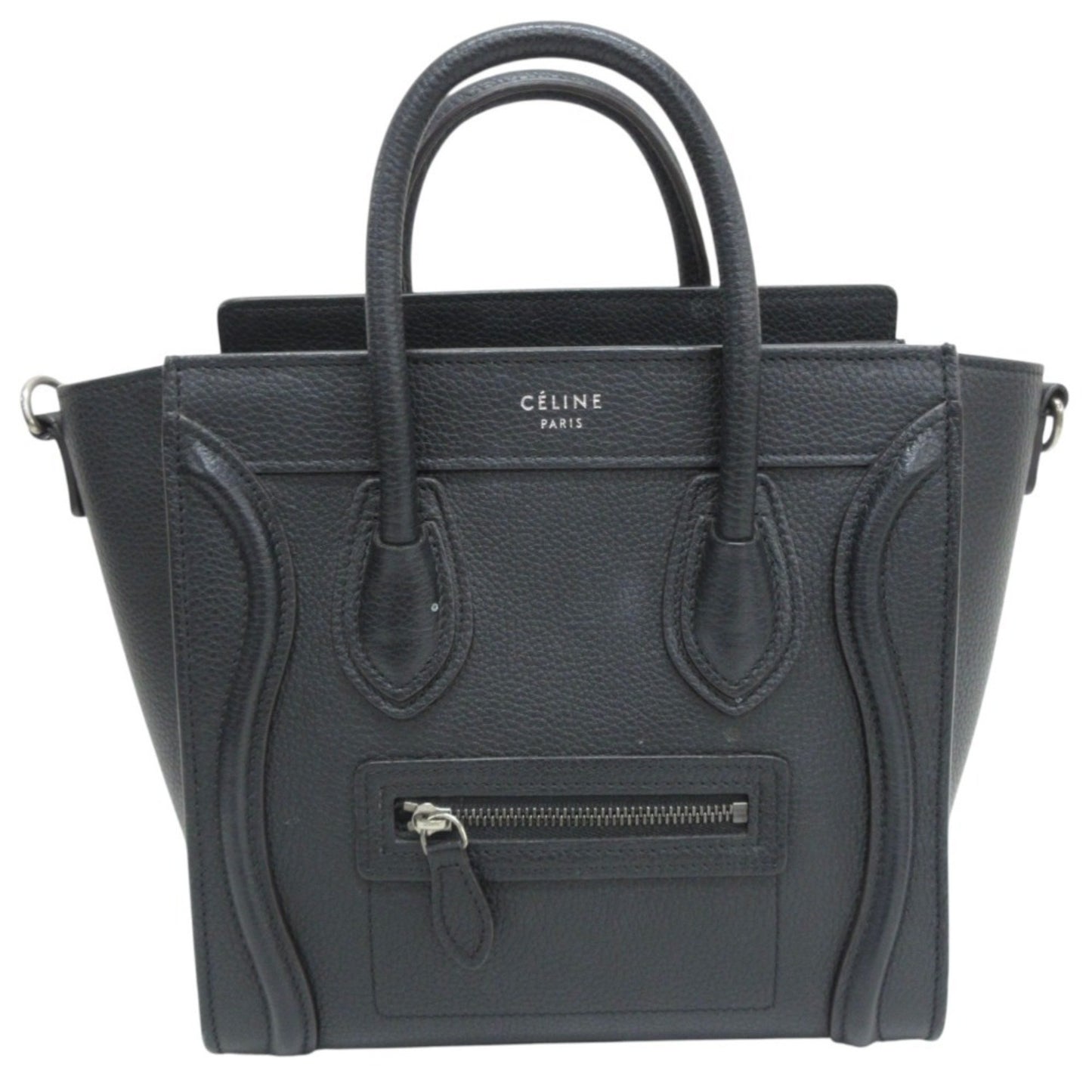 Céline Luggage, Black, Leather, handbag