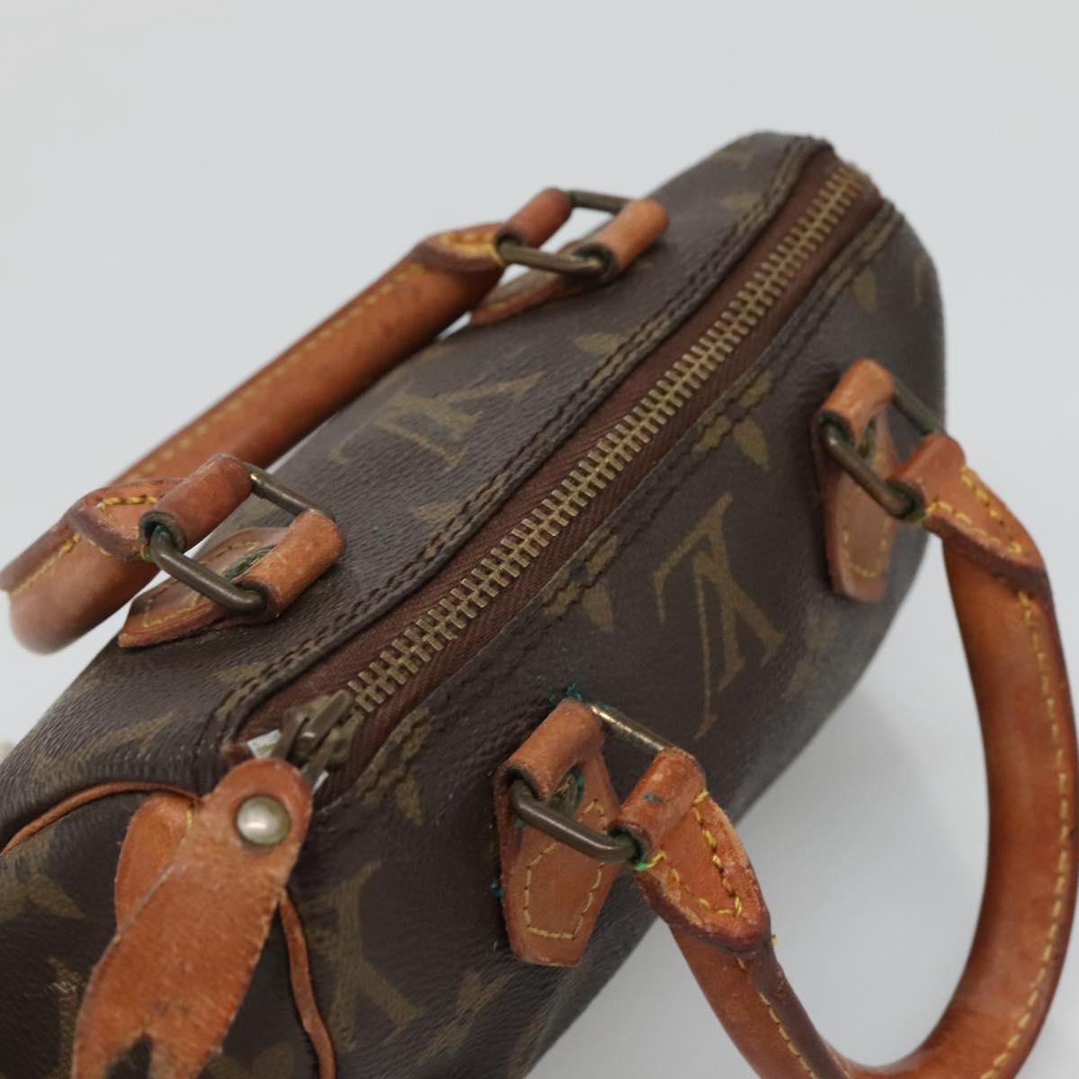Louis Vuitton Nano Speedy, Brown, Canvas, handbag