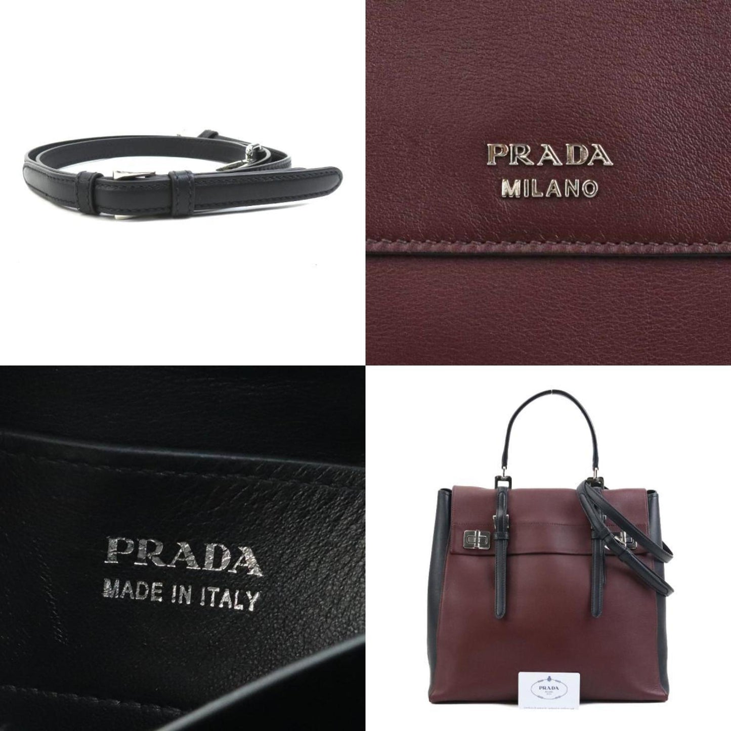 Prada, Black, Leather, handbag
