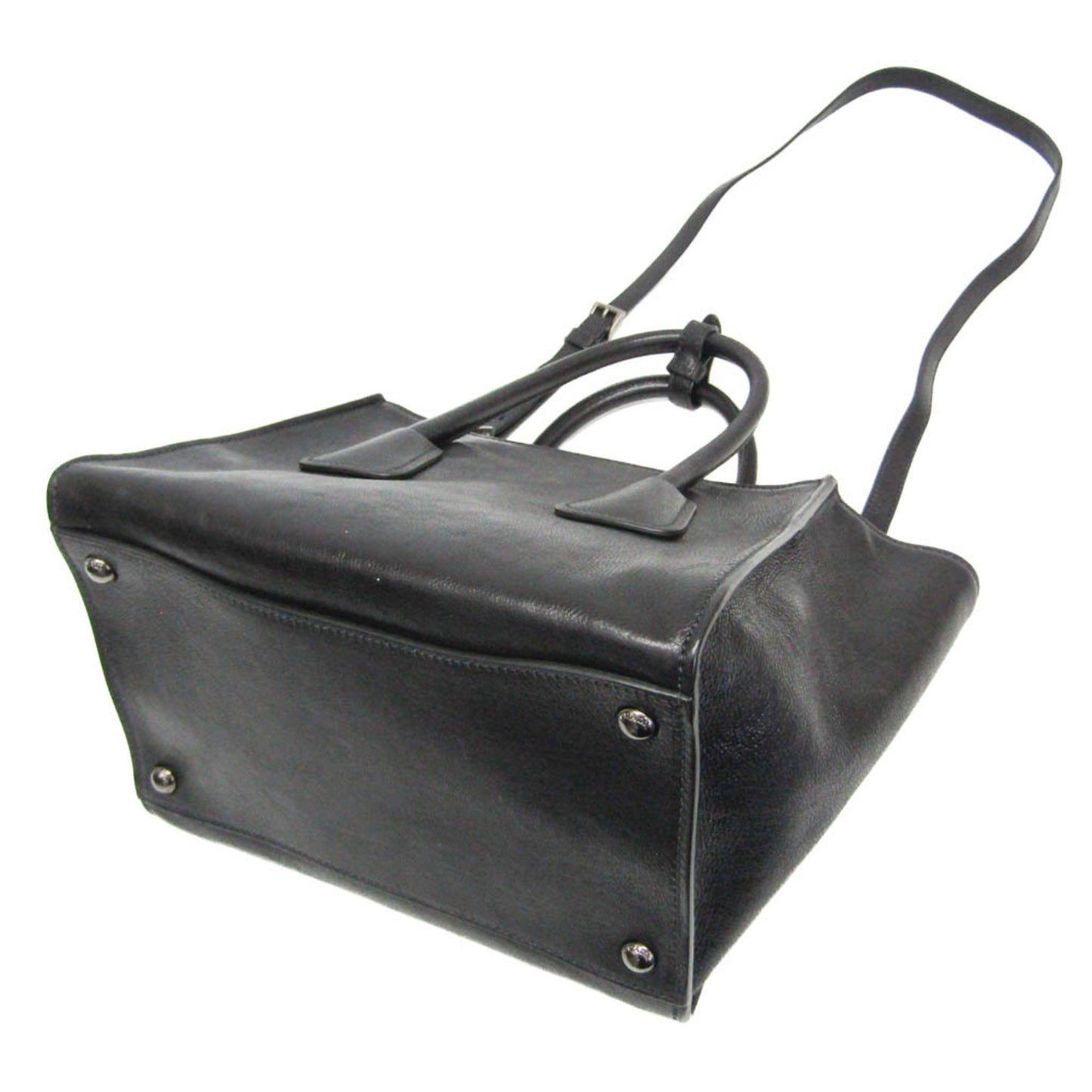 Prada Twin Zip, Black, Leather, handbag