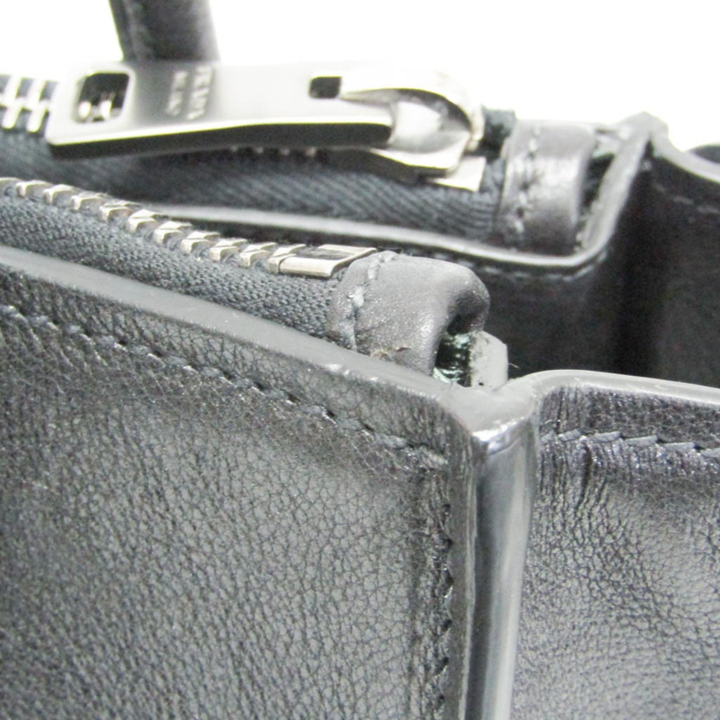 Prada Twin Zip, Black, Leather, handbag
