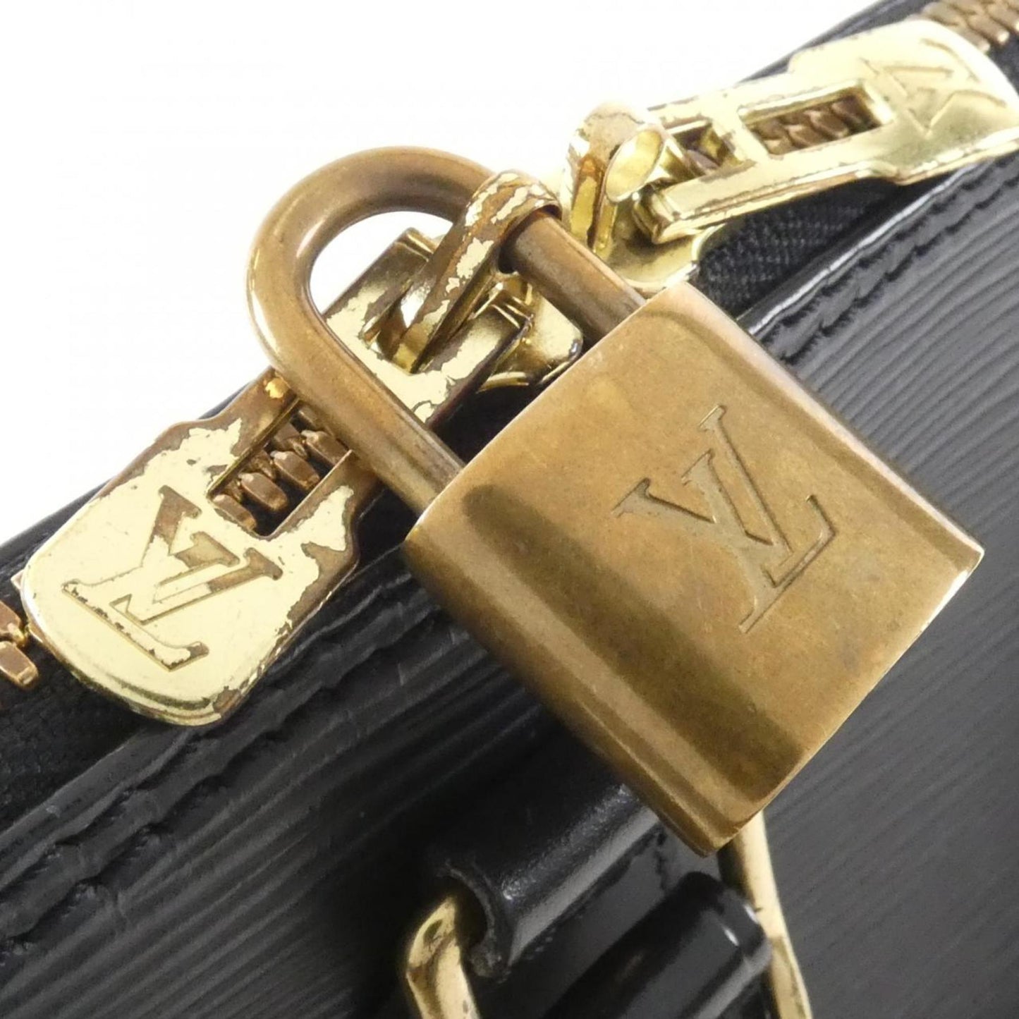 Louis Vuitton Alma, Black, Leather, handbag
