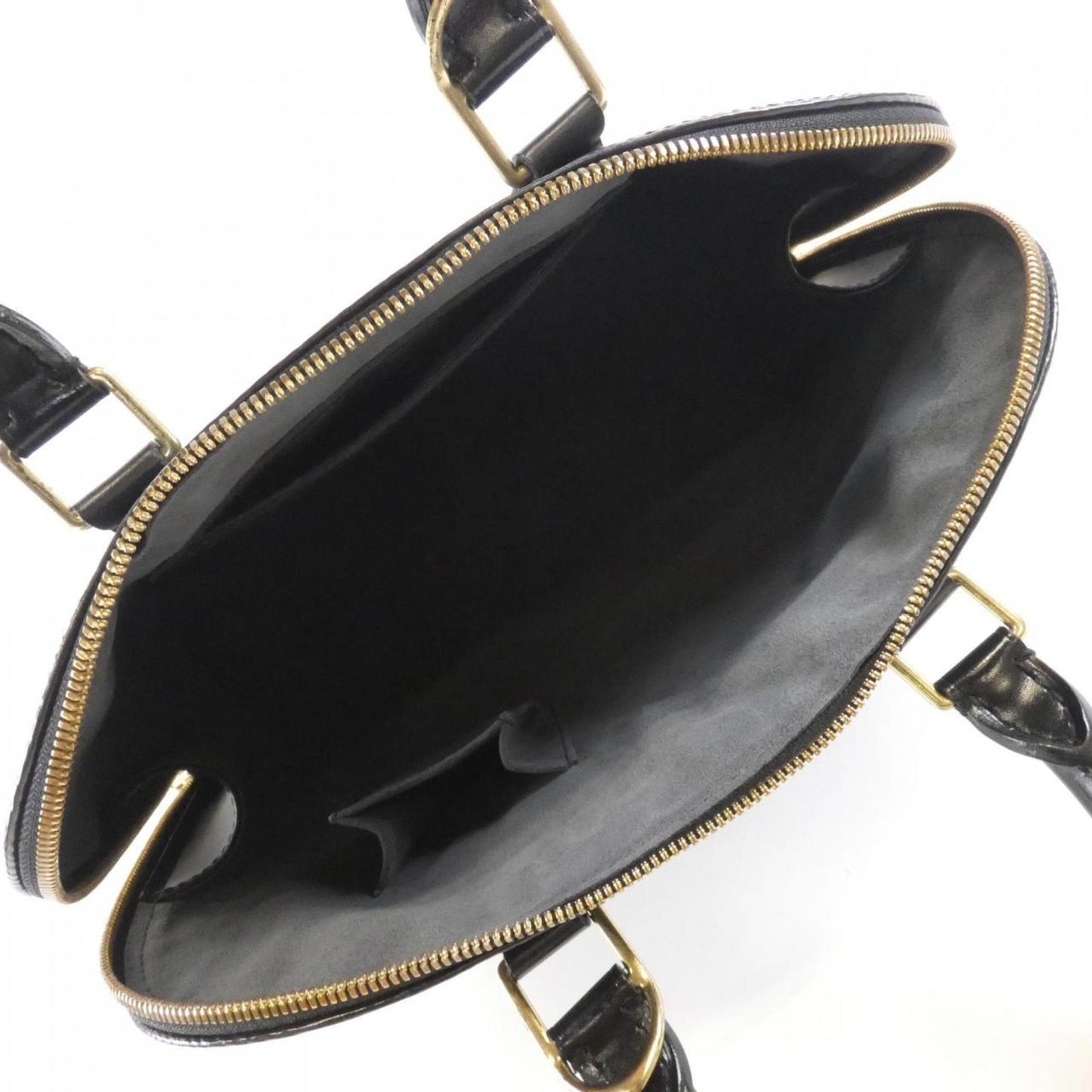 Louis Vuitton Alma, Black, Leather, handbag